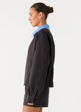 Harlee Poplin Suiting Jacket Charcoal