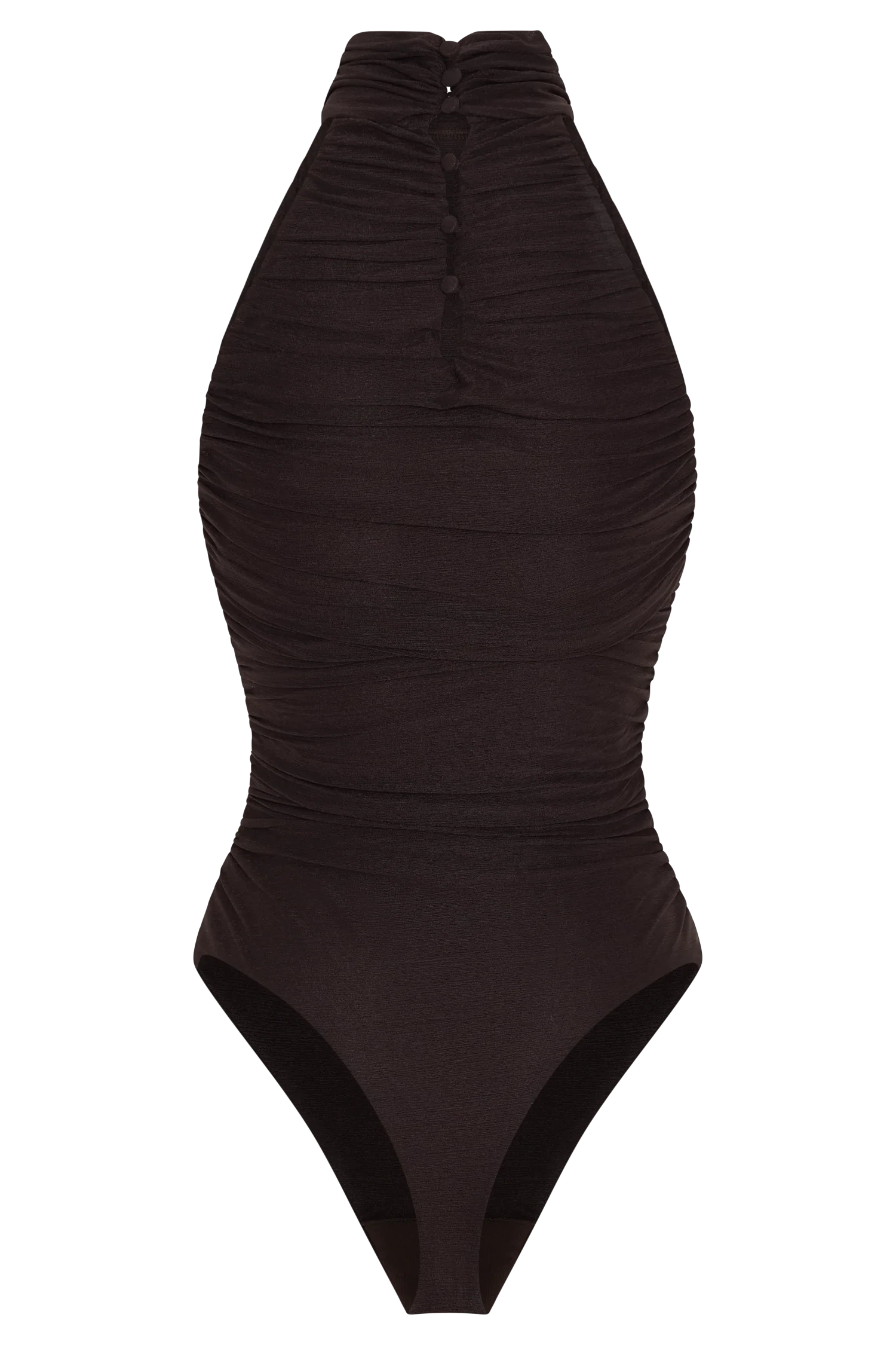 Matilda Ruched Mesh Bodysuit Chocolate