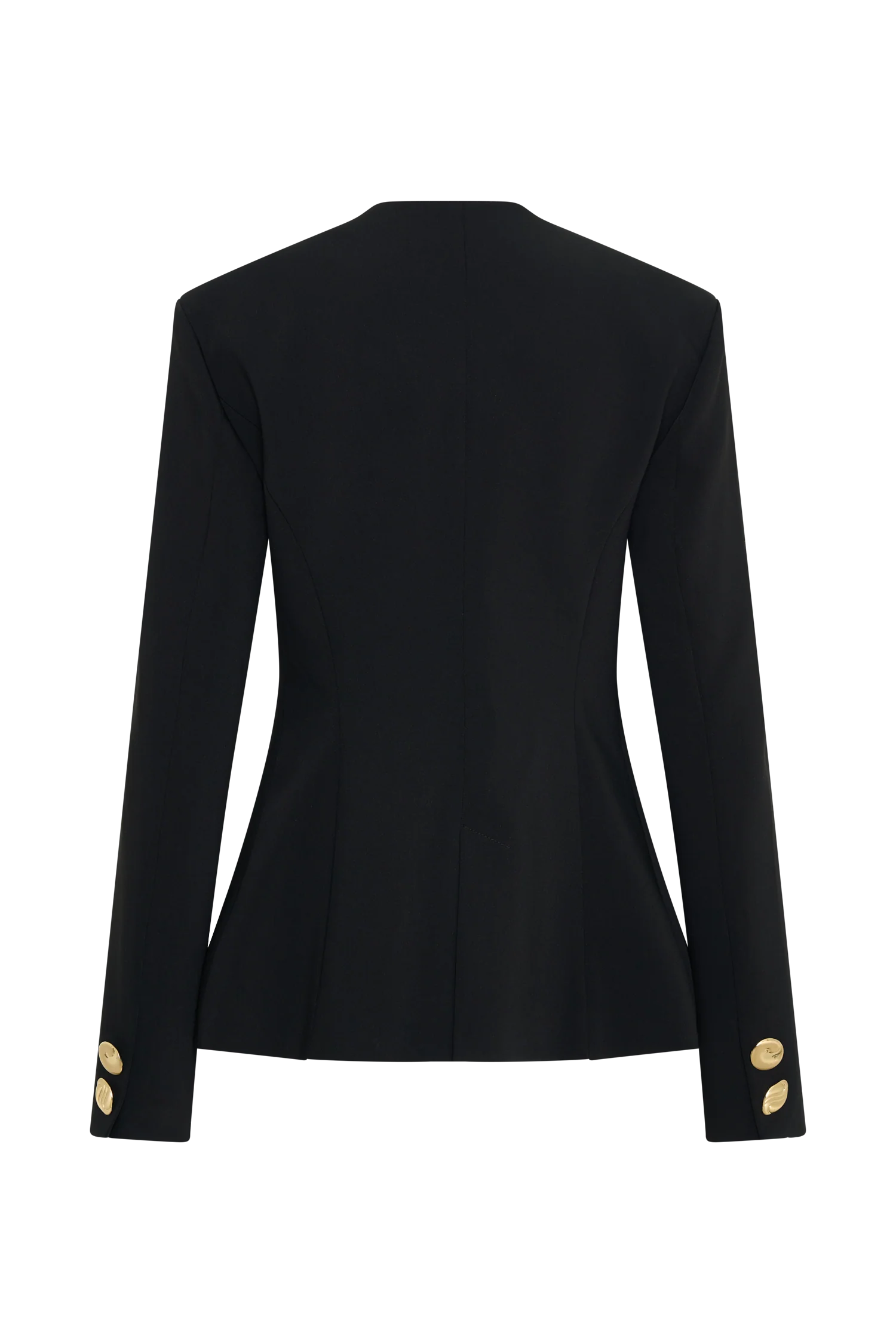 Asia Mixed Button Blazer Black