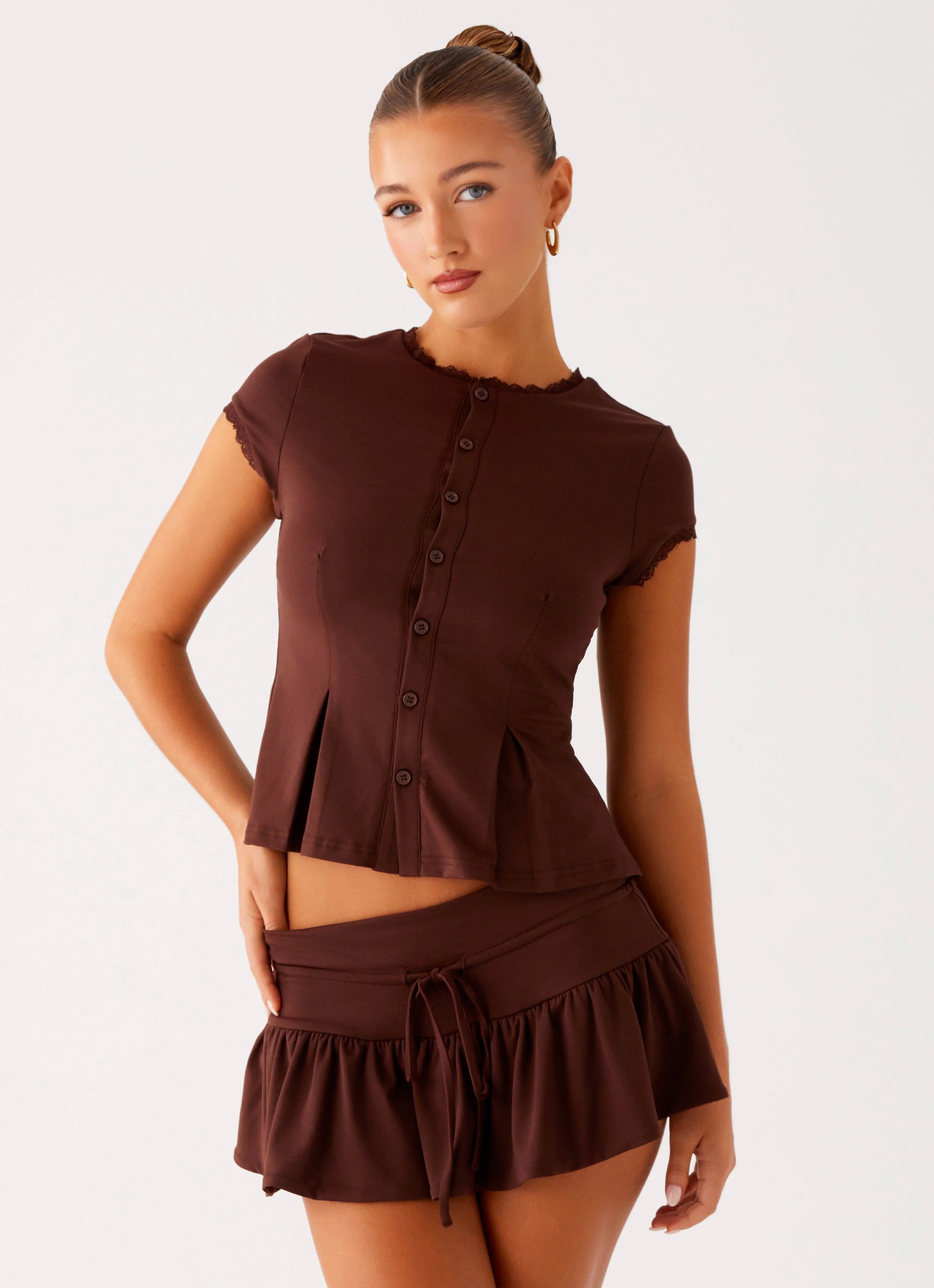 Landon Mini Skort Chocolate