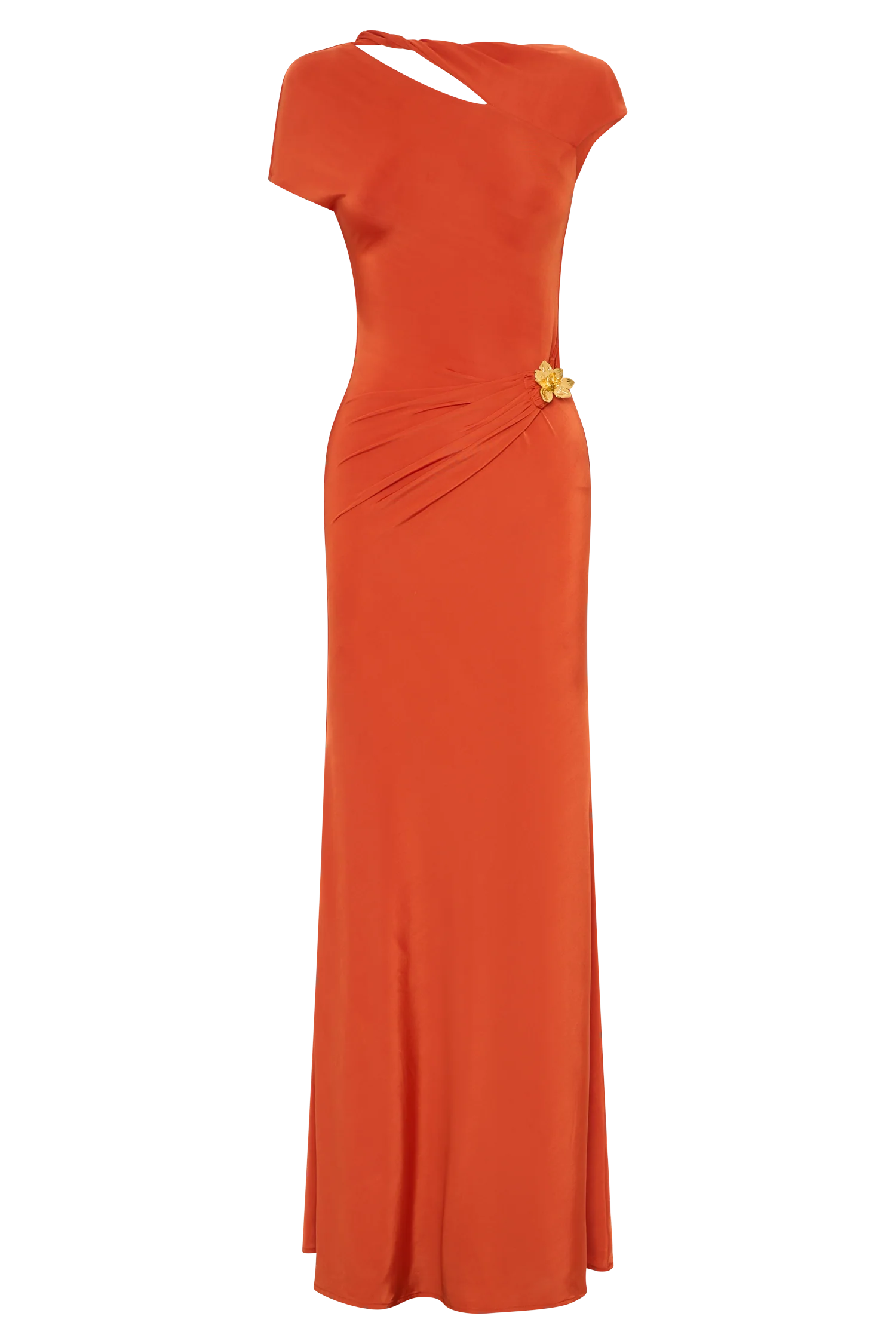 Kaida Slinky Maxi Dress With Hardware Burnt Orange