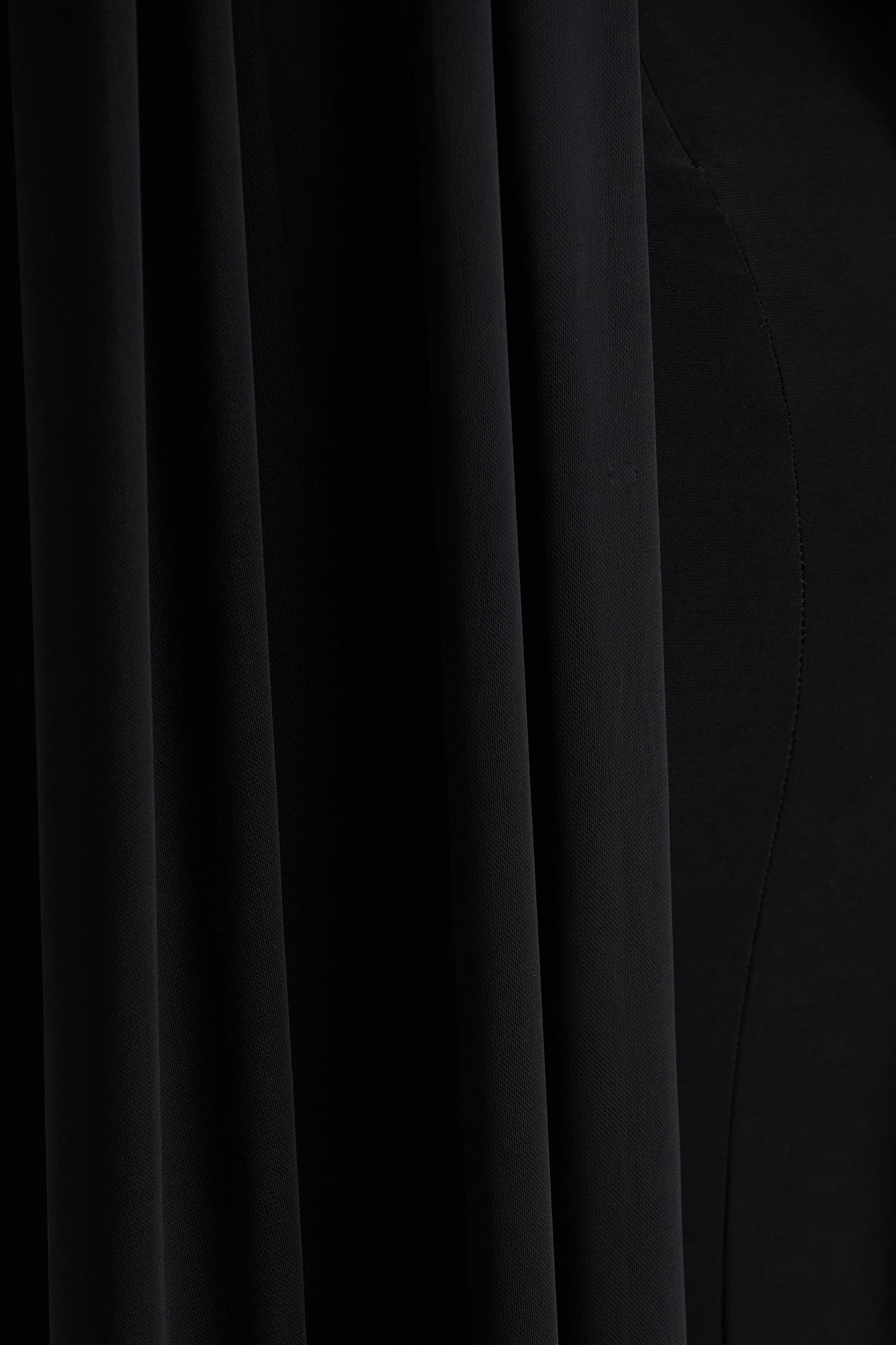 Amour Black High Neck Maxi Dress With Cape Sleeve Detail