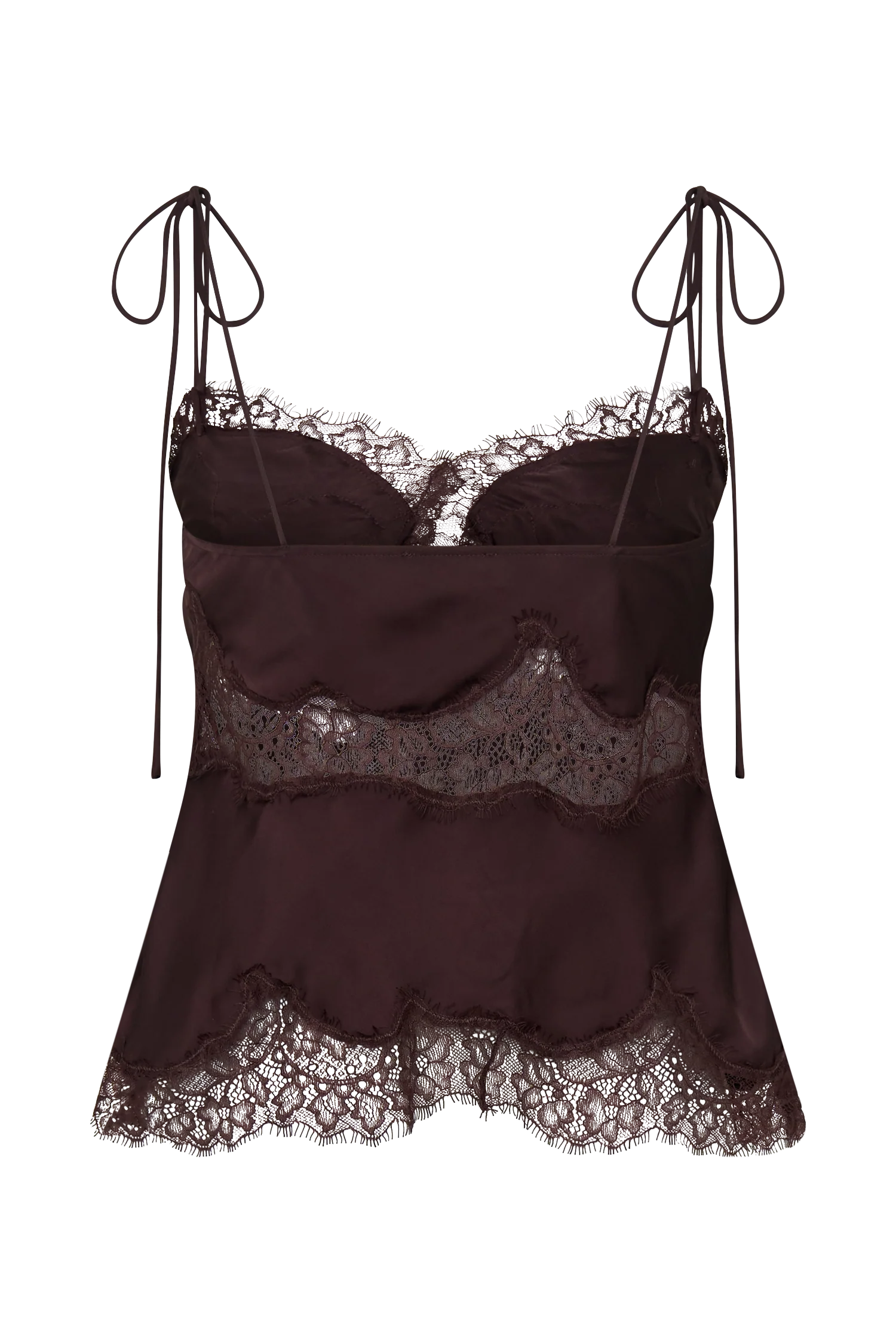 Nina Satin And Lace Camisole Chocolate