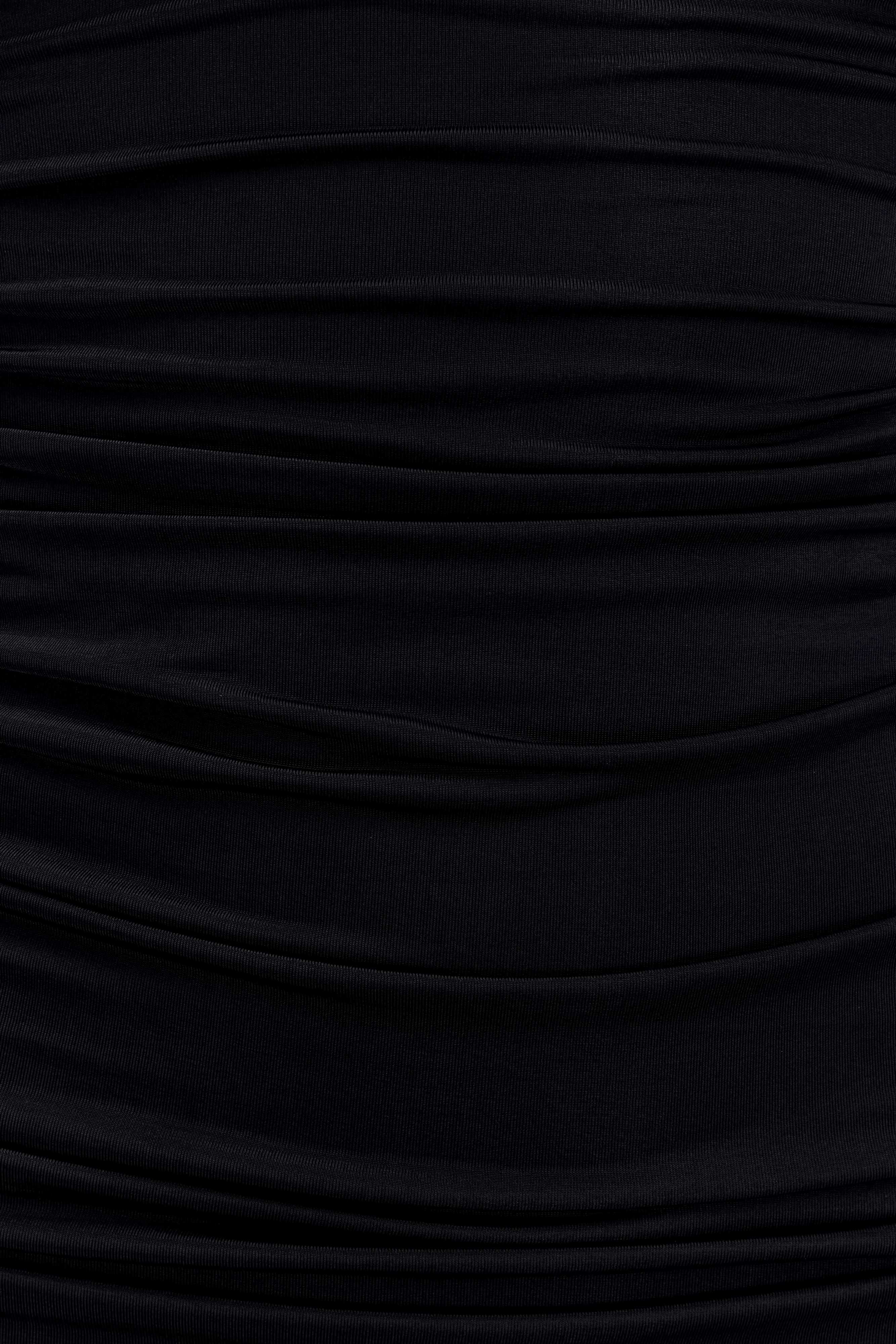 Hayden Long Sleeve Plunge Mini Dress Black