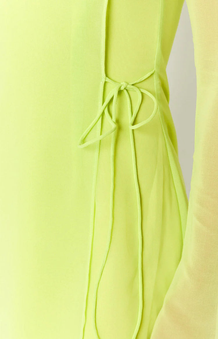 Lucy Lime Long Sleeve Mini Dress