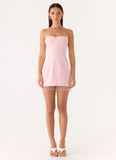 Arista Strapless Mini Dress Pink