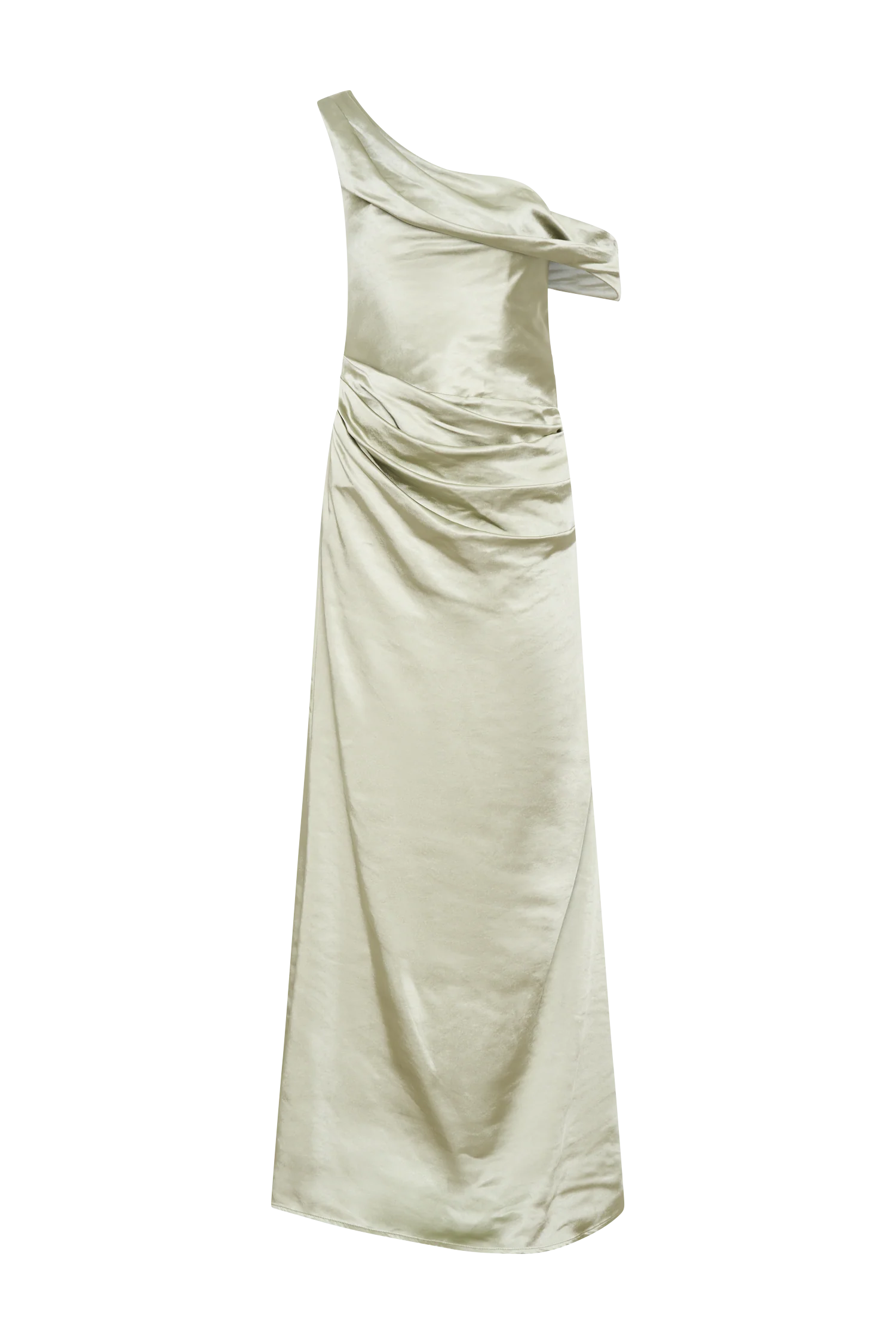 Dalia Off Shoulder Satin Maxi Dress Sage