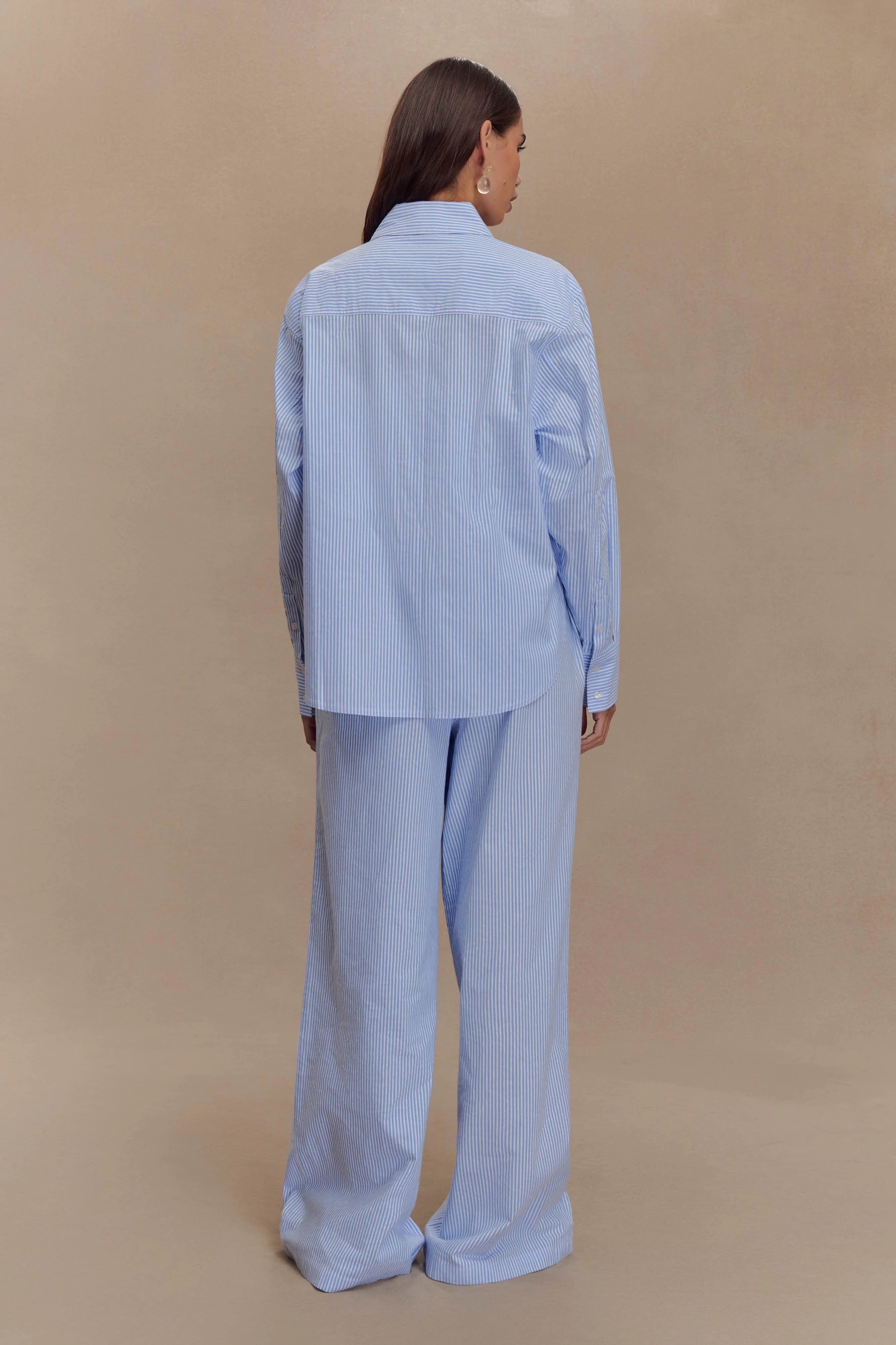 Hansen Oversized Shirt Blue Pinstripe