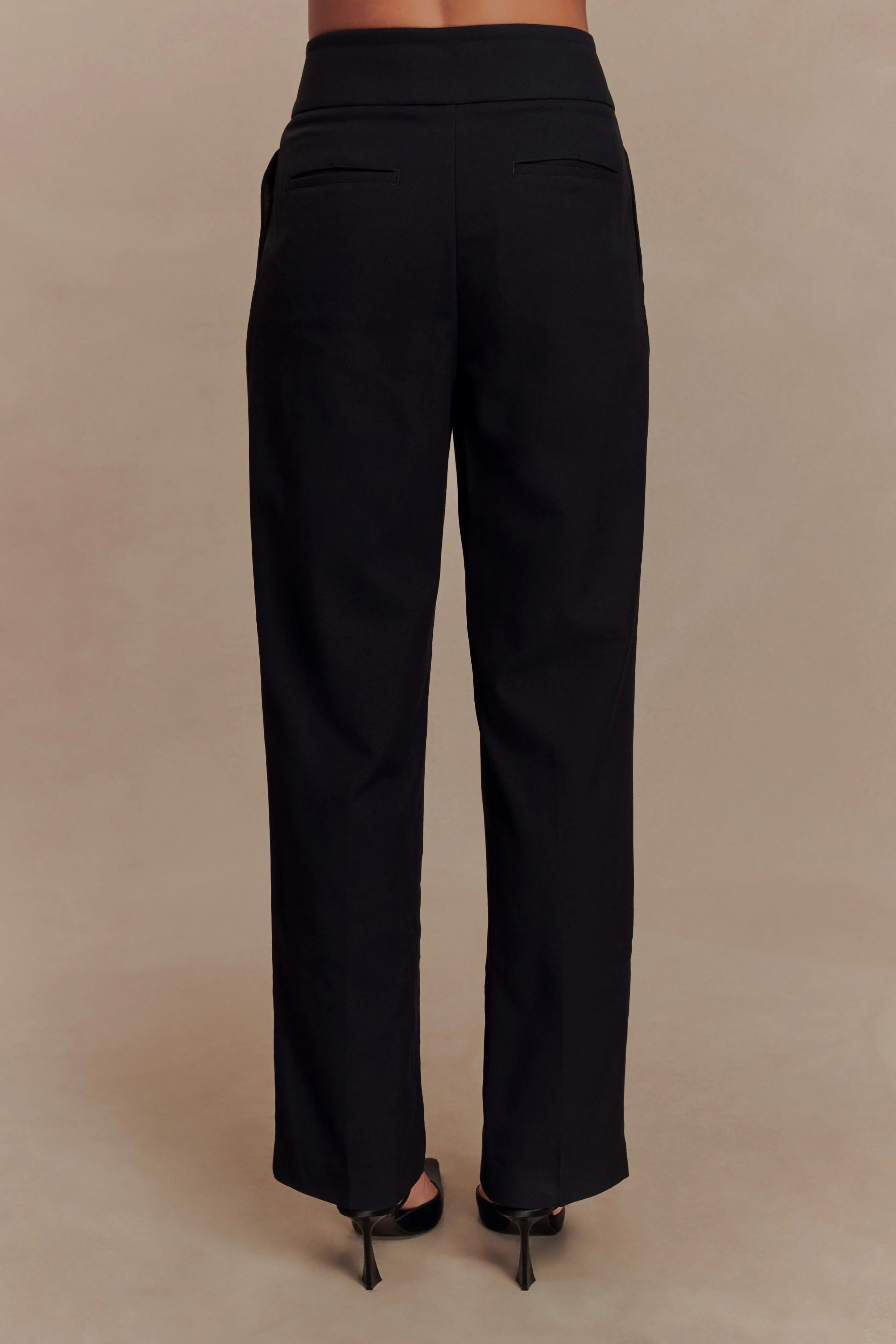 Penelope Pleated High Waisted Pants Black