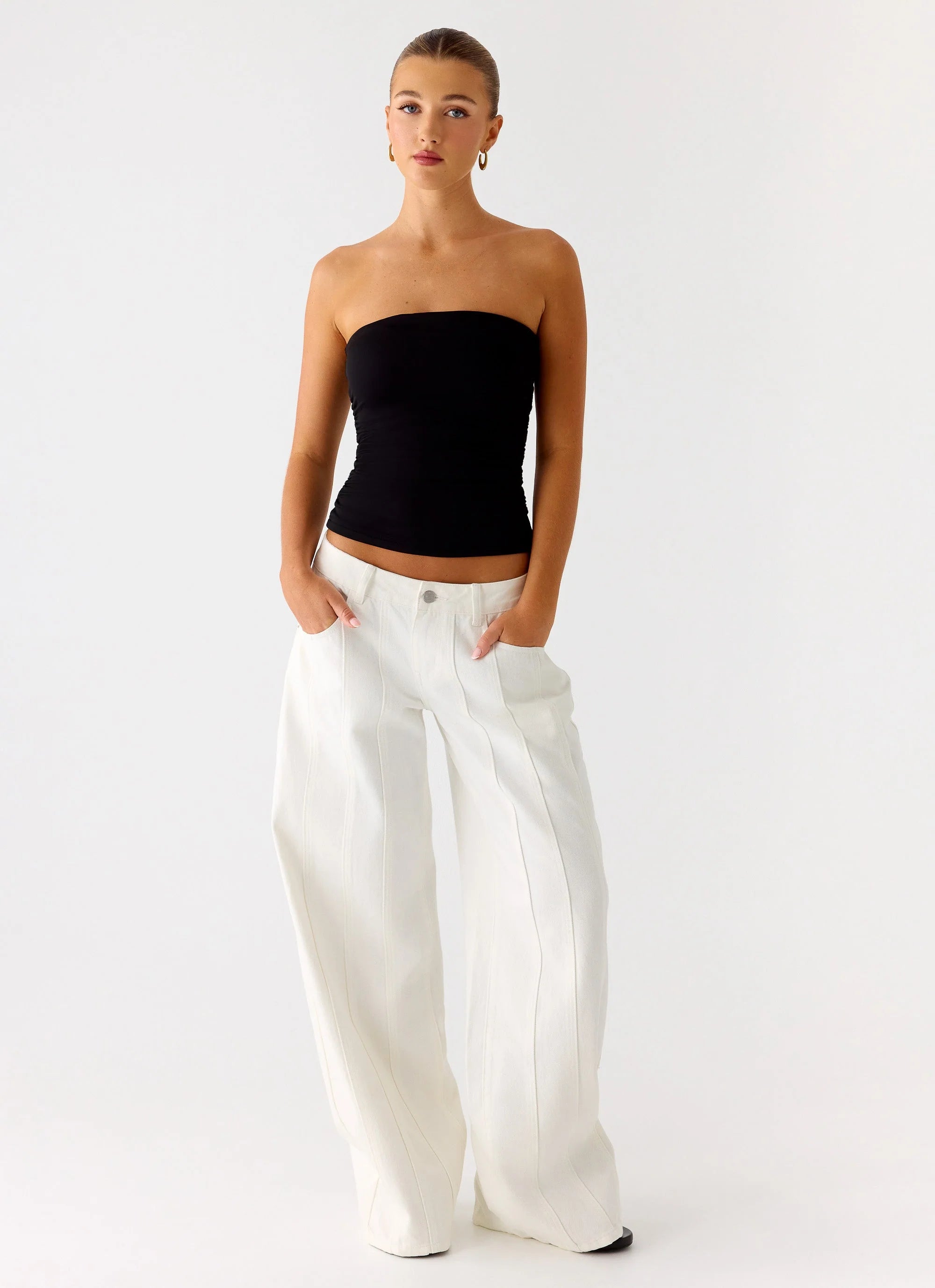 Adrienna Strapless Top Black