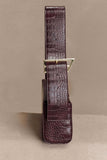 Maria Faux Leather Crocodile Shoulder Bag Chocolate