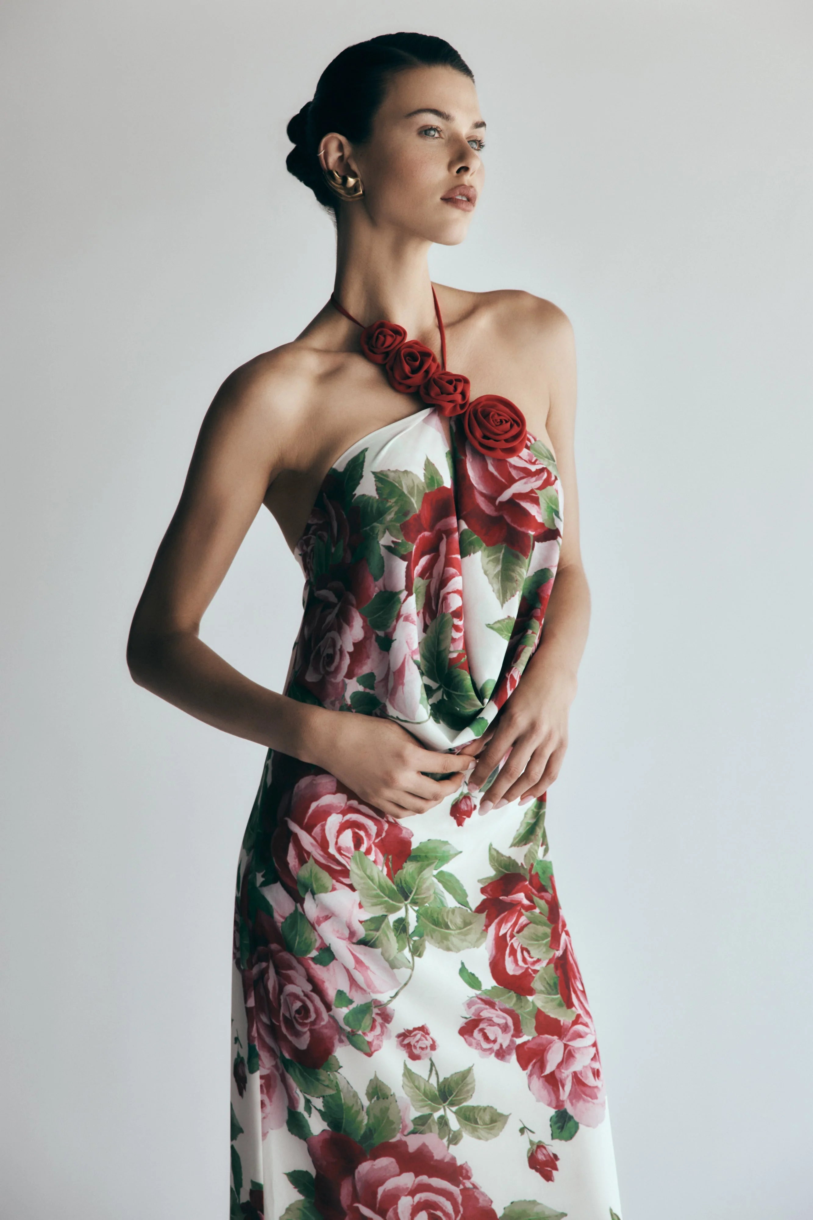 Rosalia Cowl Neck Maxi Dress Sonia Rose Print