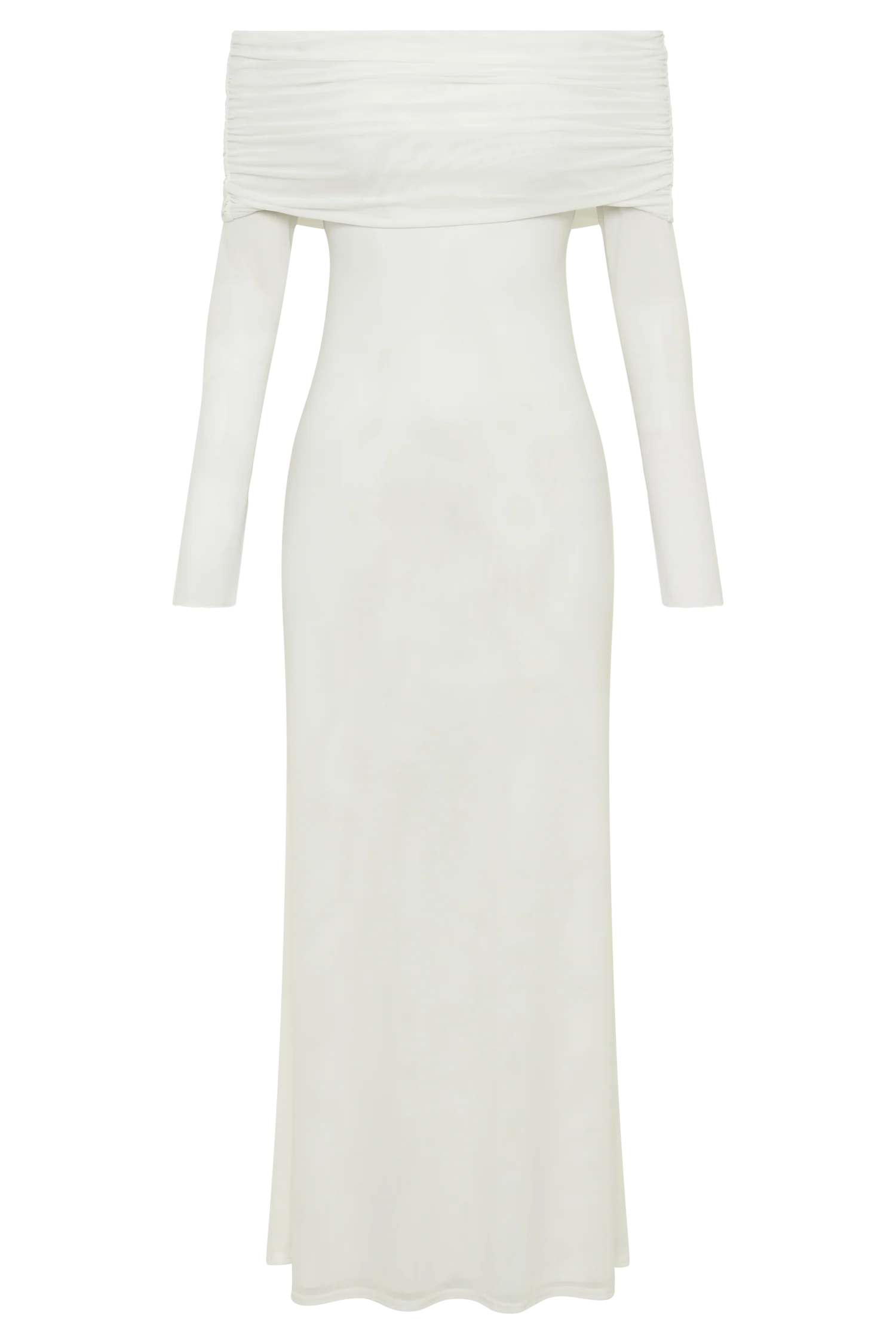 Josie Off Shoulder Mesh Maxi Dress Ivory