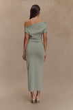 Kendra Scuba Jersey Midi Dress With Hardware Sage