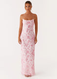 Bright Lights Beaded Maxi Dress Pink