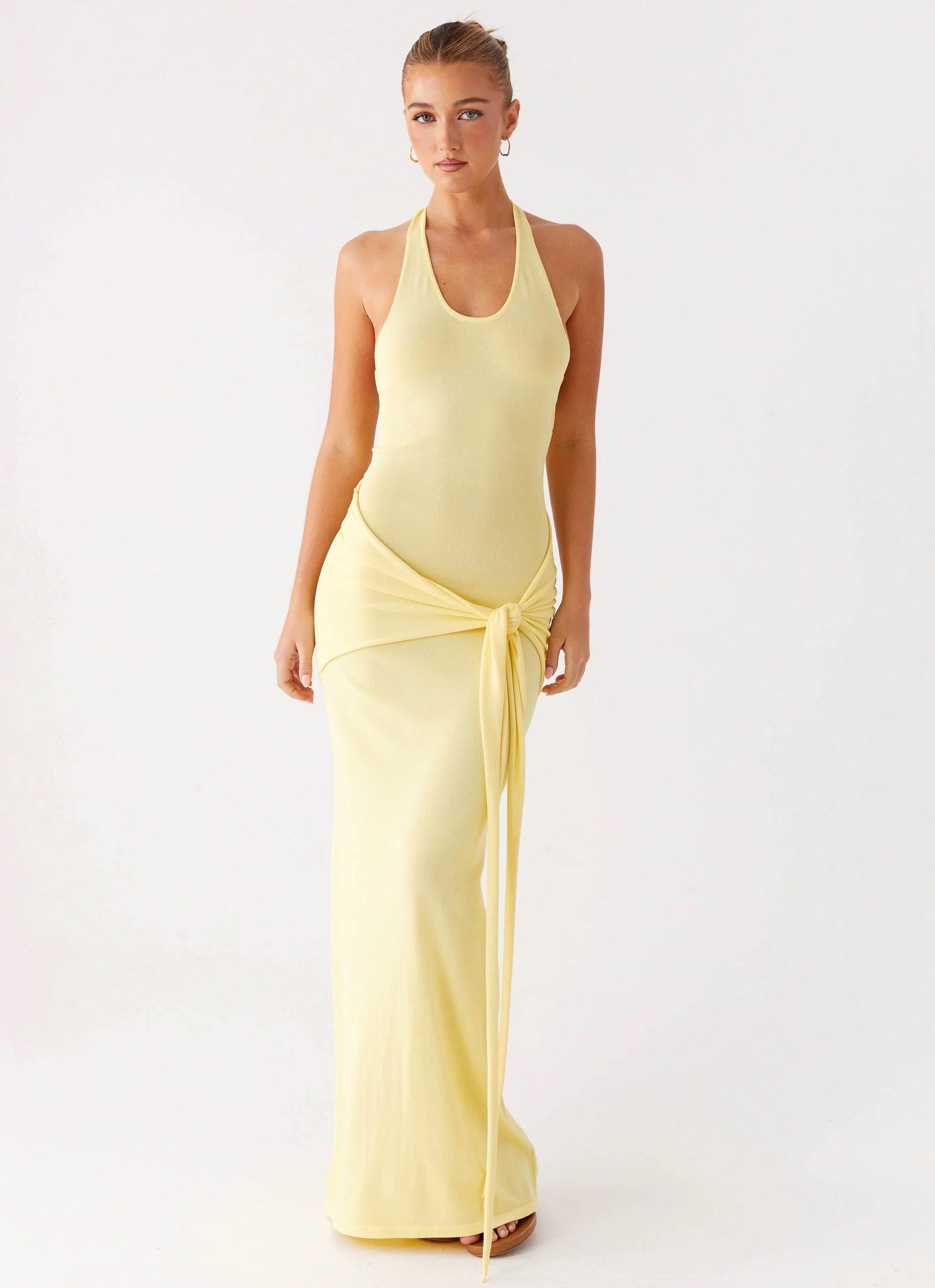 Pina Colada Knit Maxi Dress Yellow