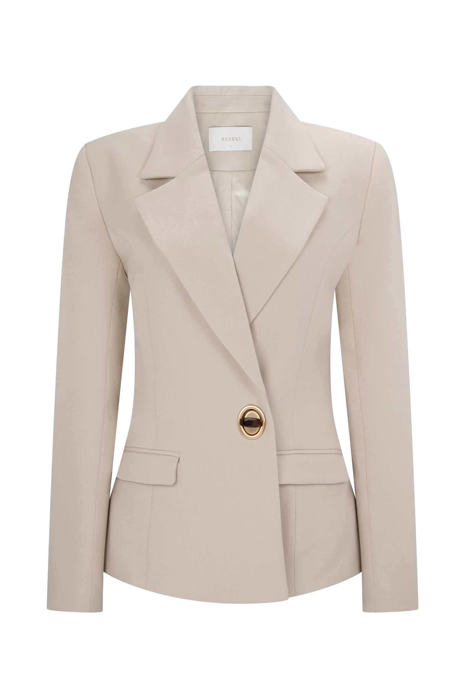 Max Cinched Waist Blazer Ivory Stone