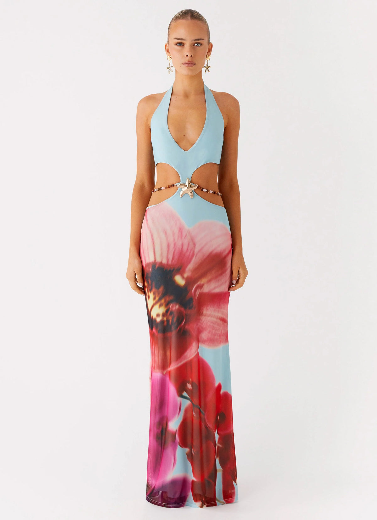 Time To Dance Maxi Dress Turquoise Bloom