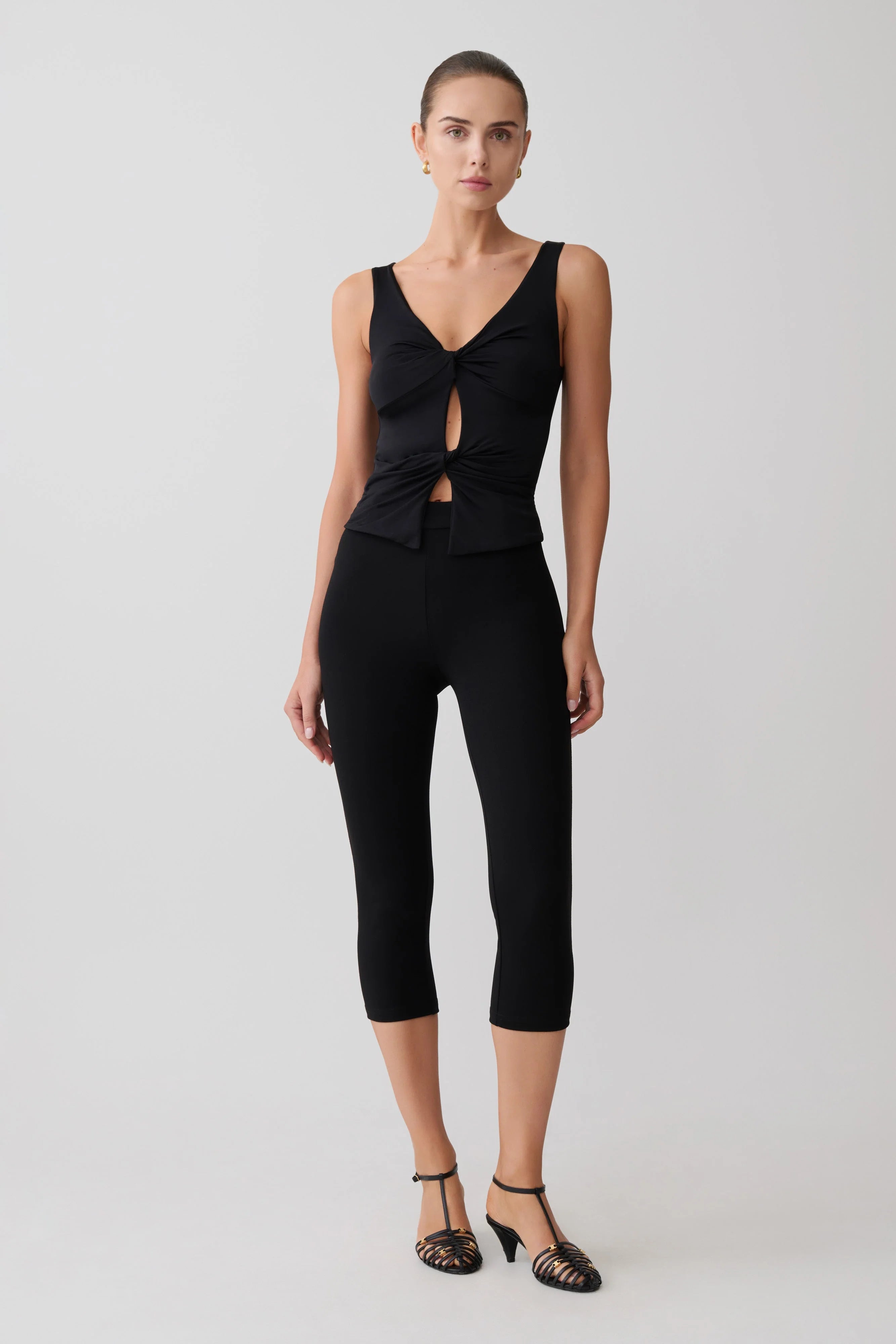 Millie Twist Sleeveless Top Black
