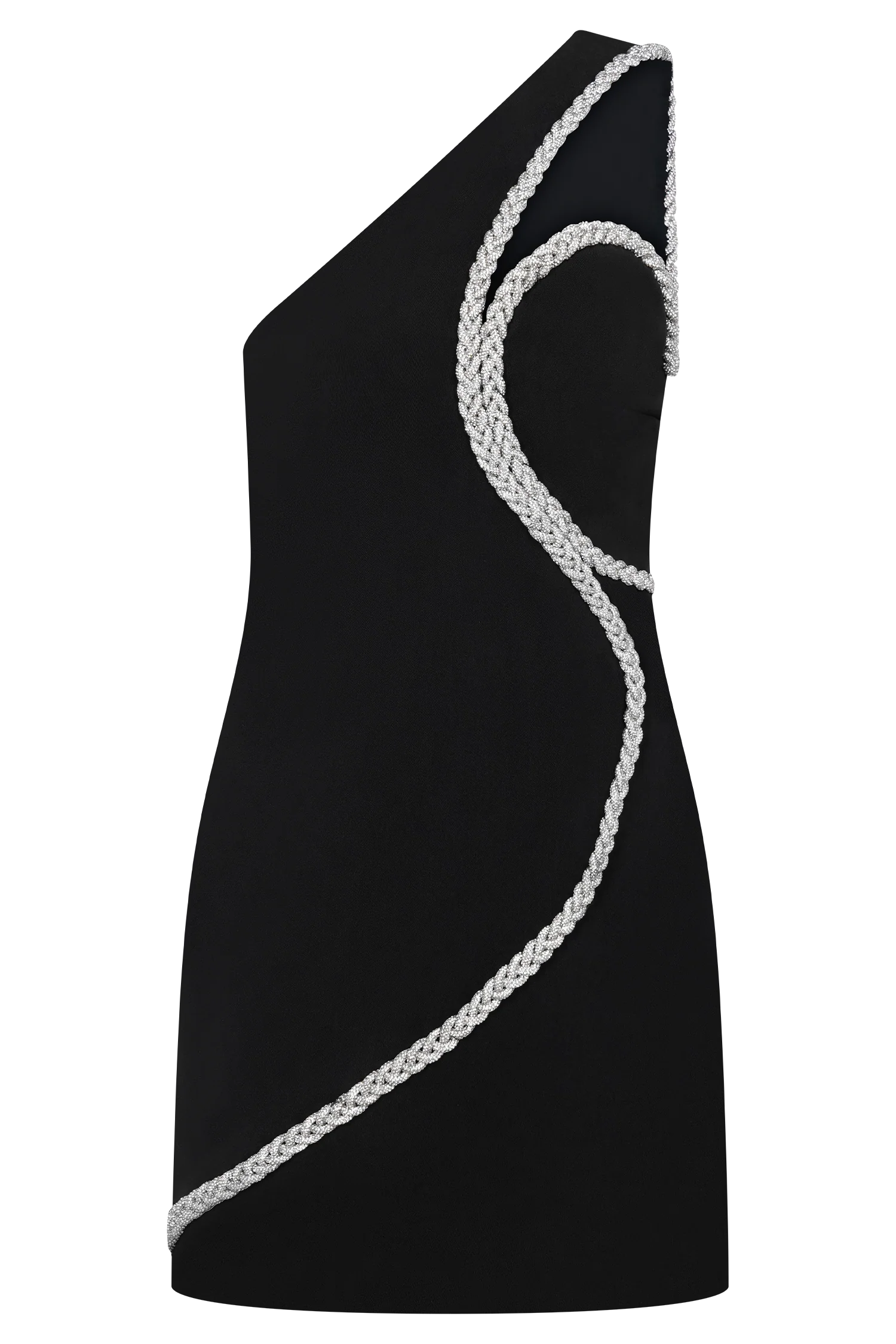 Eleonora Diamante Trim Mini Dress Black