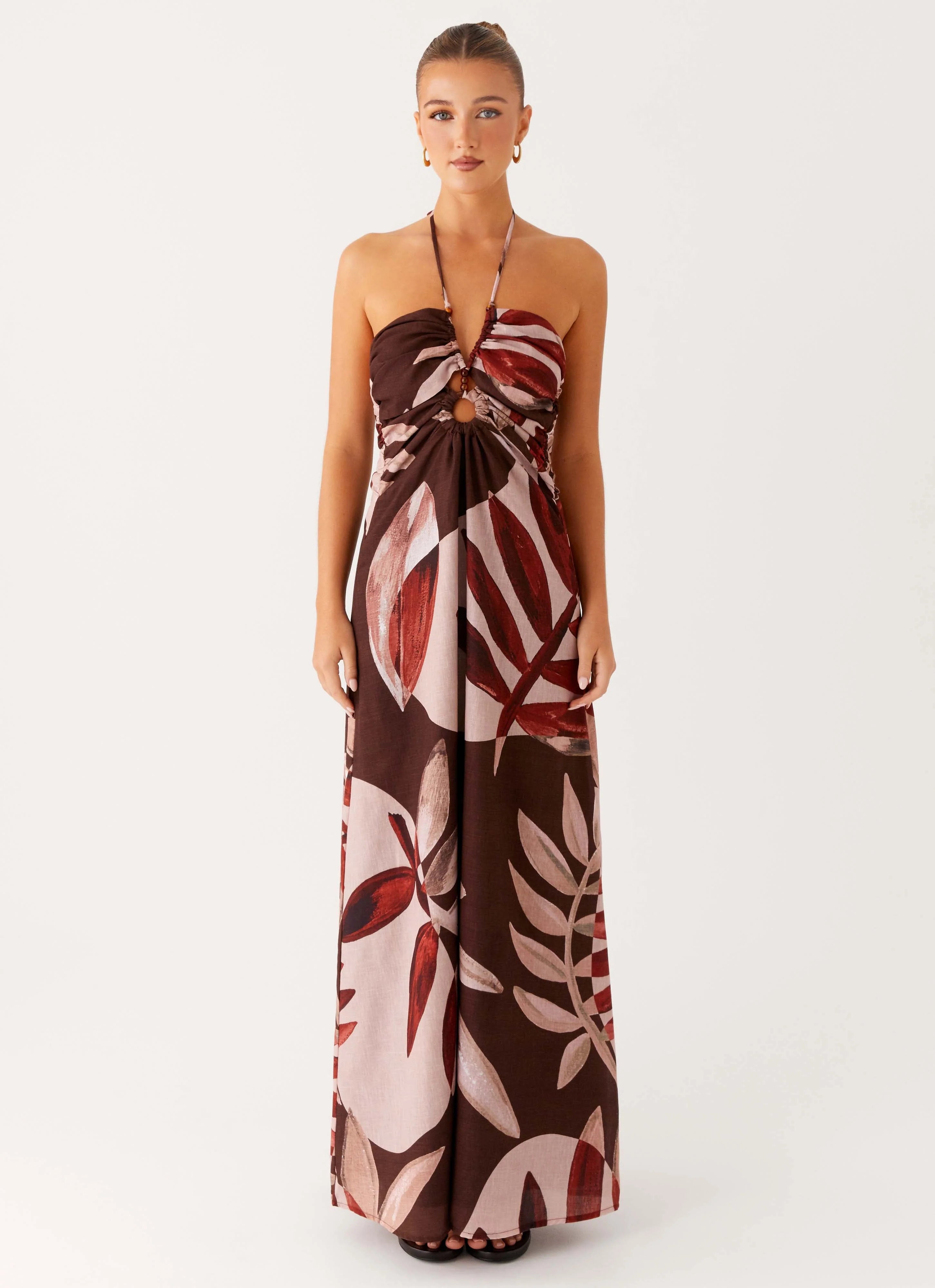 Ramona Linen Maxi Dress Cinnamon Palm