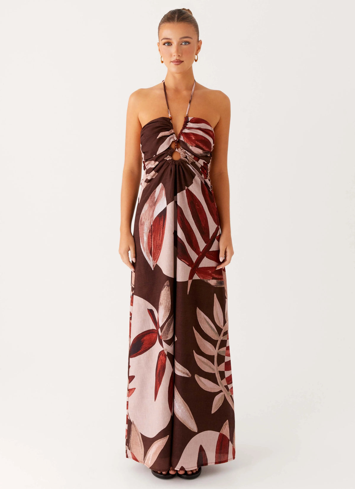 Ramona Linen Maxi Dress Cinnamon Palm