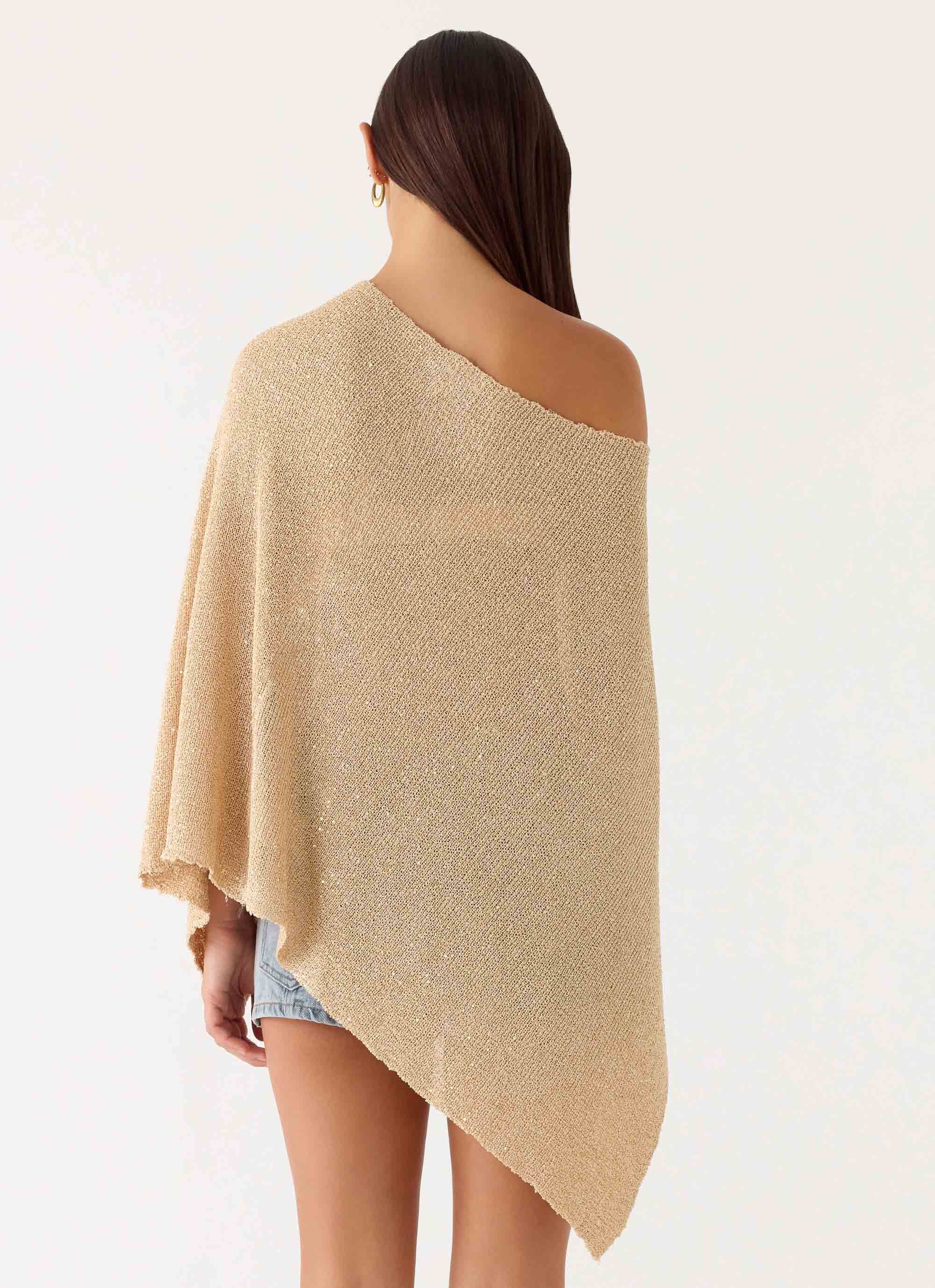Zaire Infinity Multiway Knit Cape Shimmer Gold