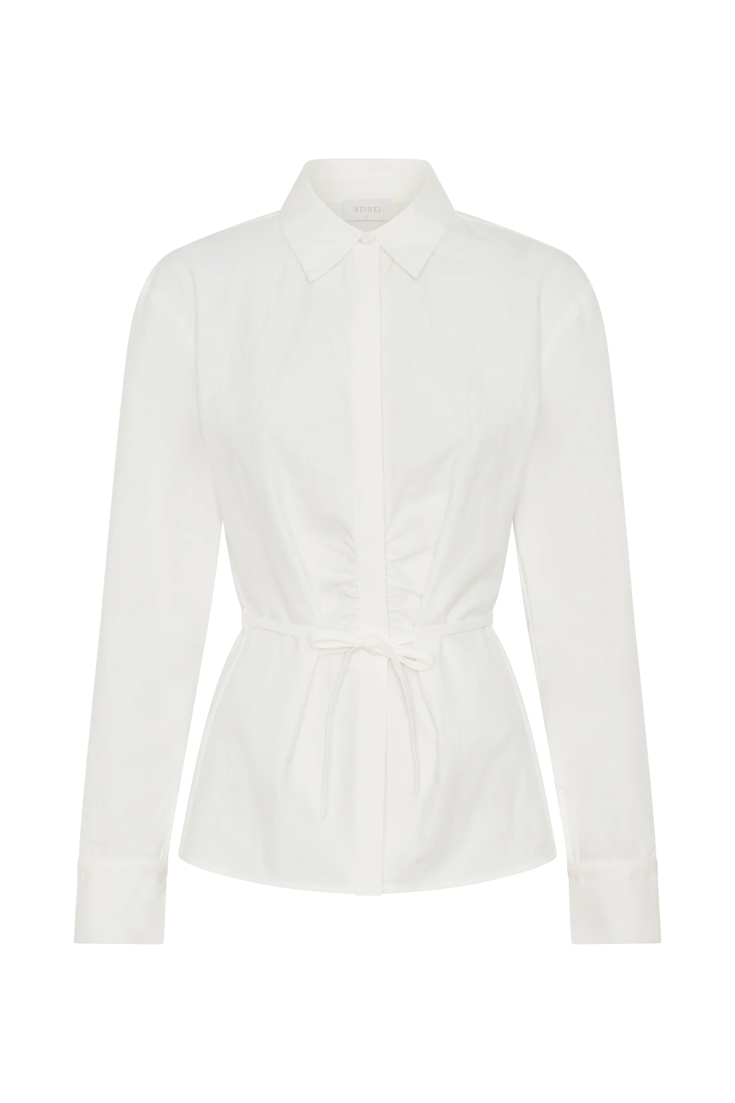 Millie Tie Back Cotton Shirt White