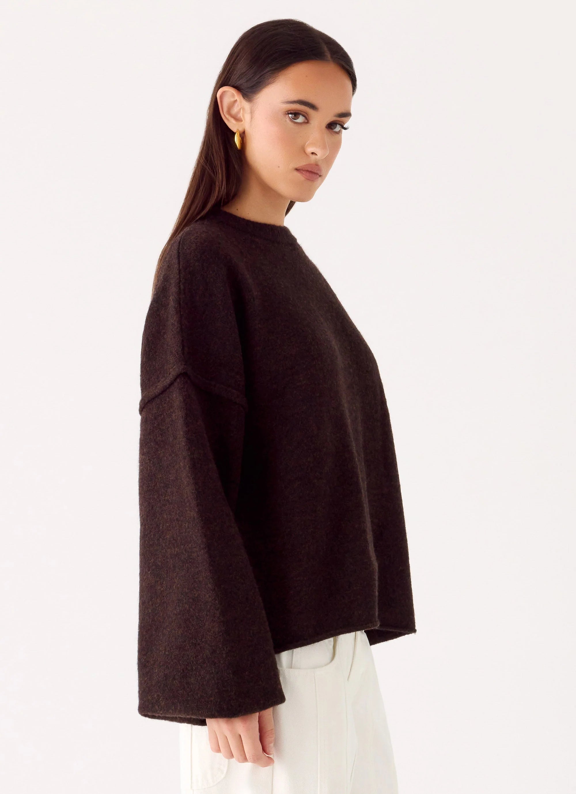 Jack Oversized Knit Sweater Chocolate
