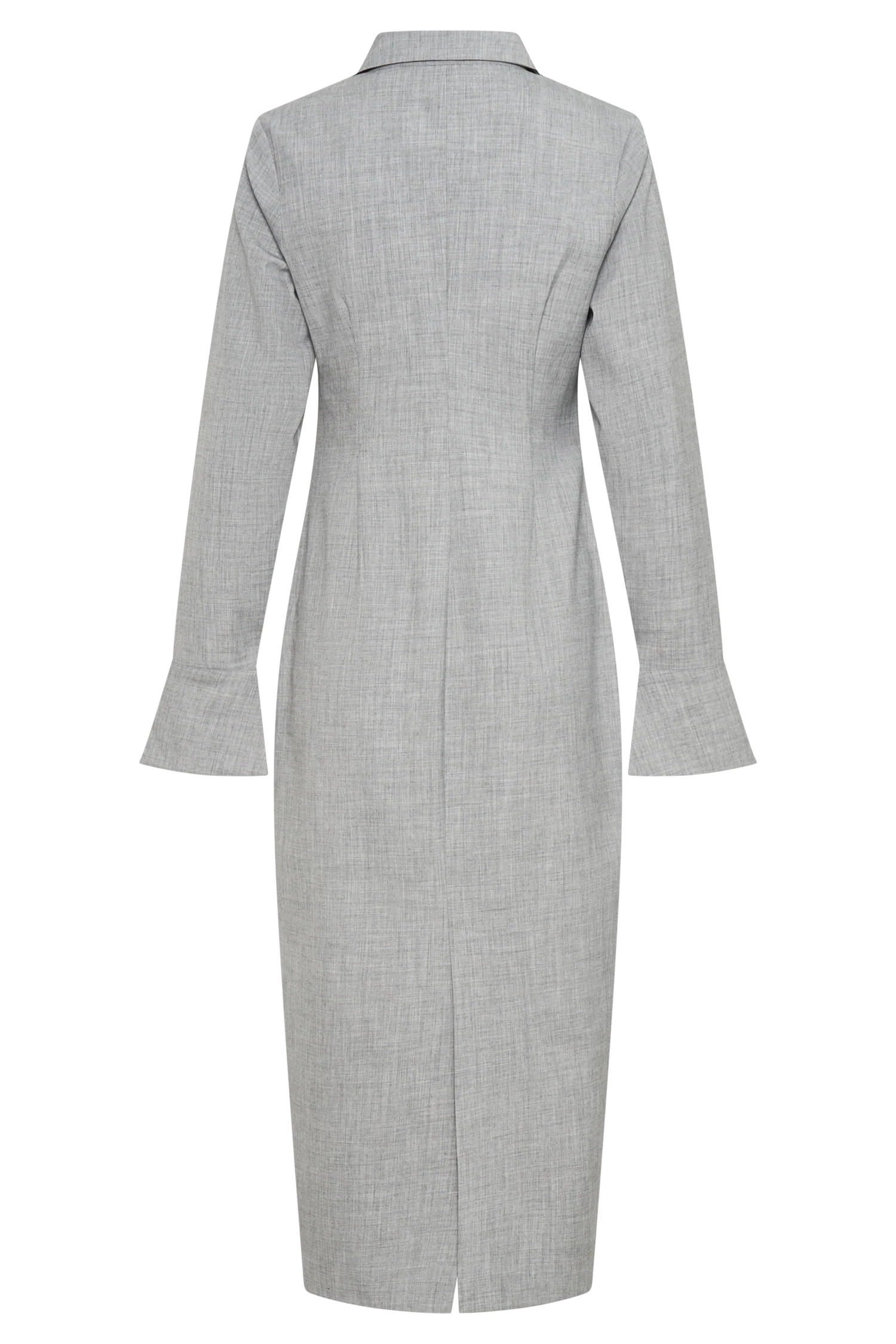 Dorian Fitted Shirt Midi Dress Charcoal Marle