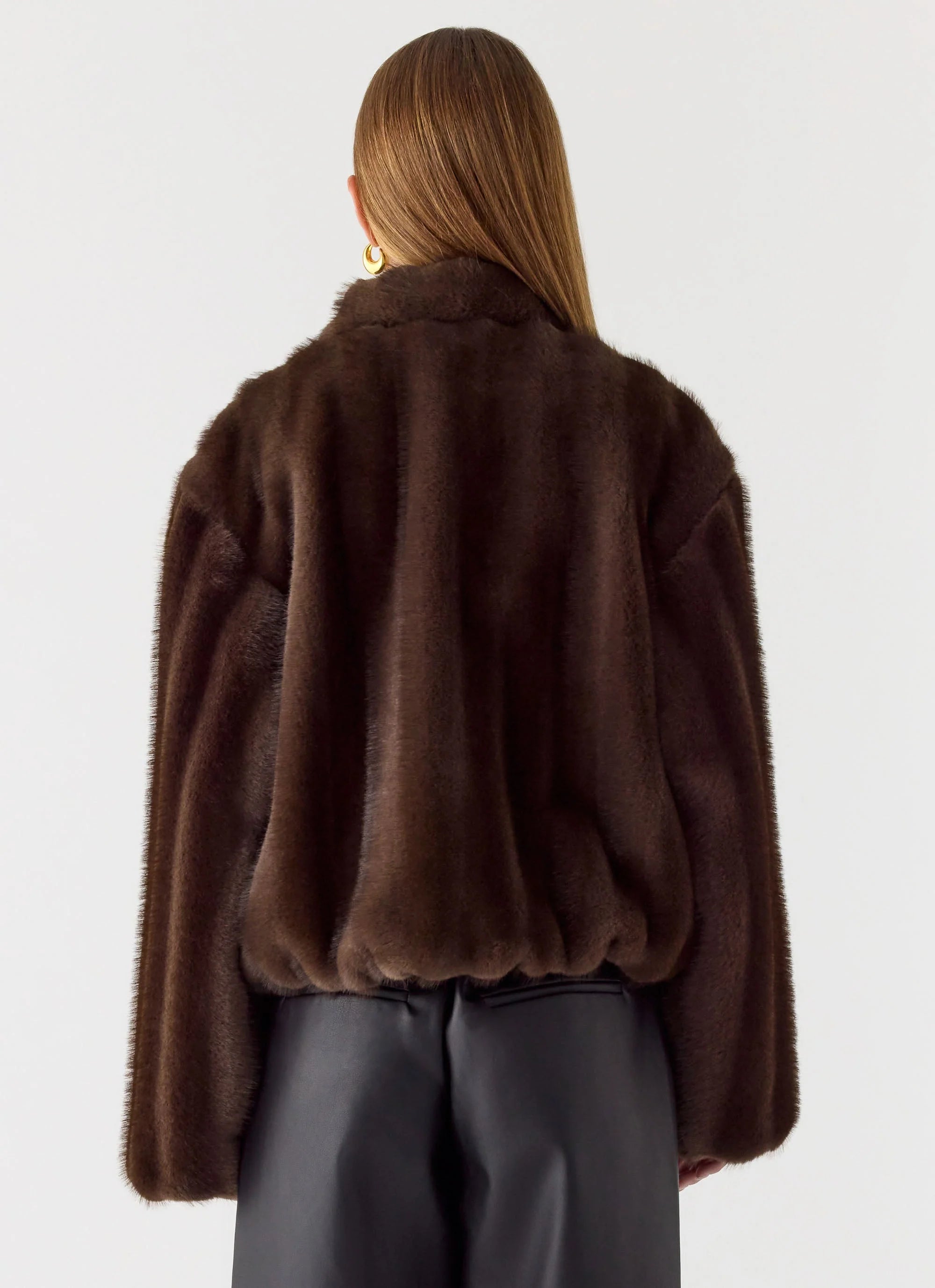 Naylor Faux Fur Jacket Chocolate
