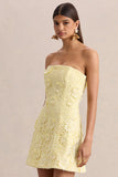 Natalie Lemon Lace Bandeau Mini Dress