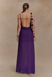Rosalie Floral Chiffon Maxi Dress Purple