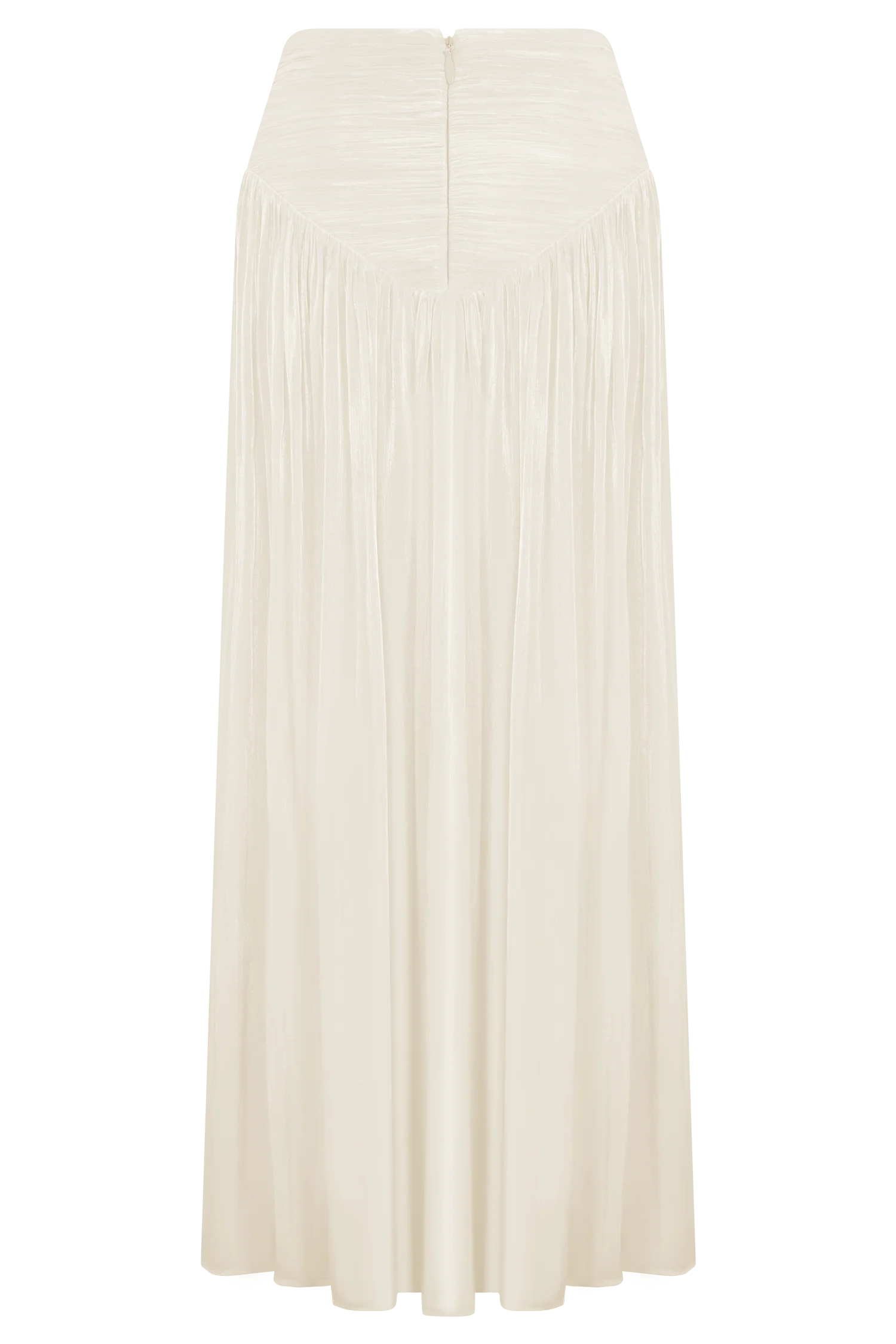 Makena Gathered Midi Skirt Opal White