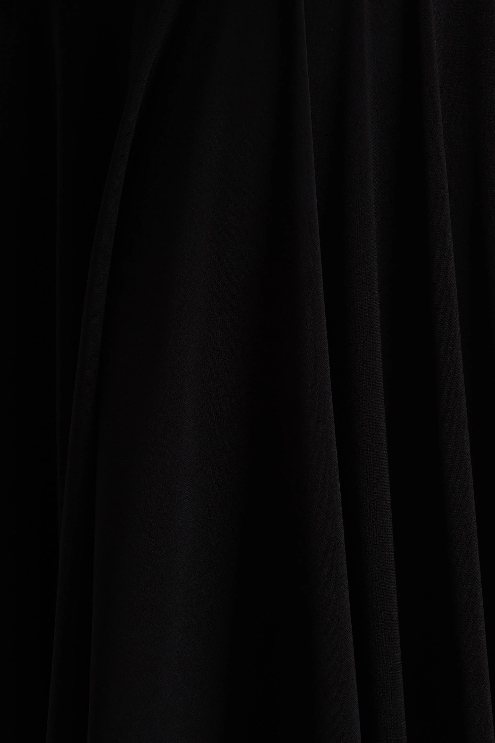 Isola Black Asymmetric Neck Midi Dress With Hanky Hem