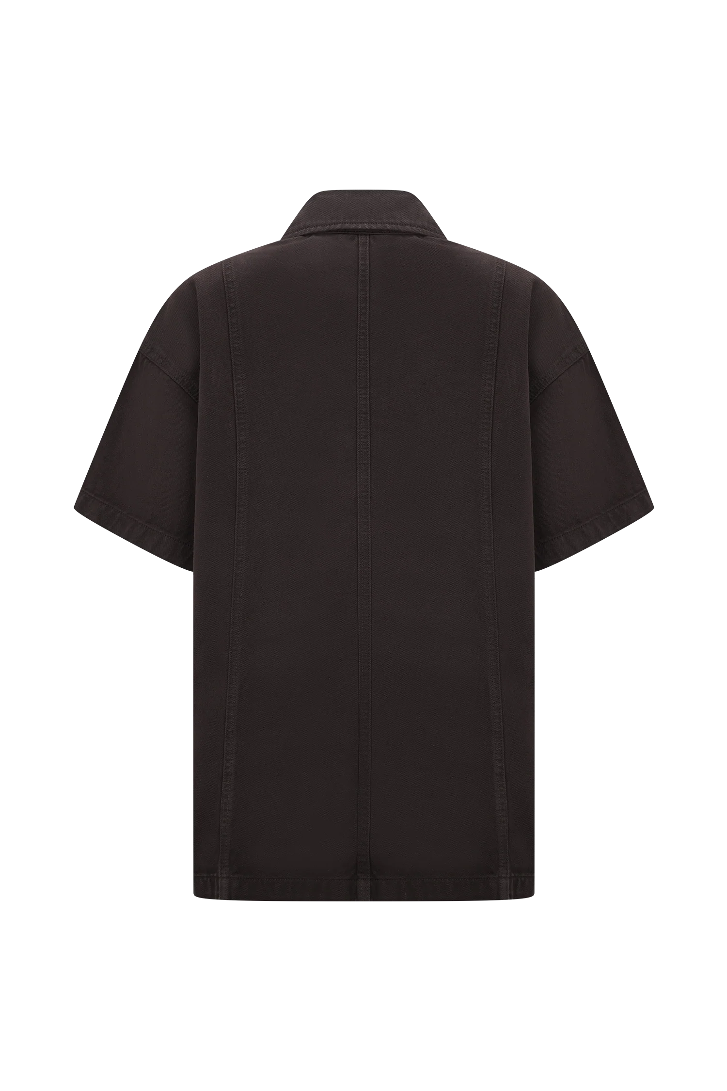 Maya Oversized Denim Shirt Chocolate
