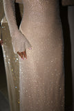 Marcel Off Shoulder Diamante Maxi Dress Nude