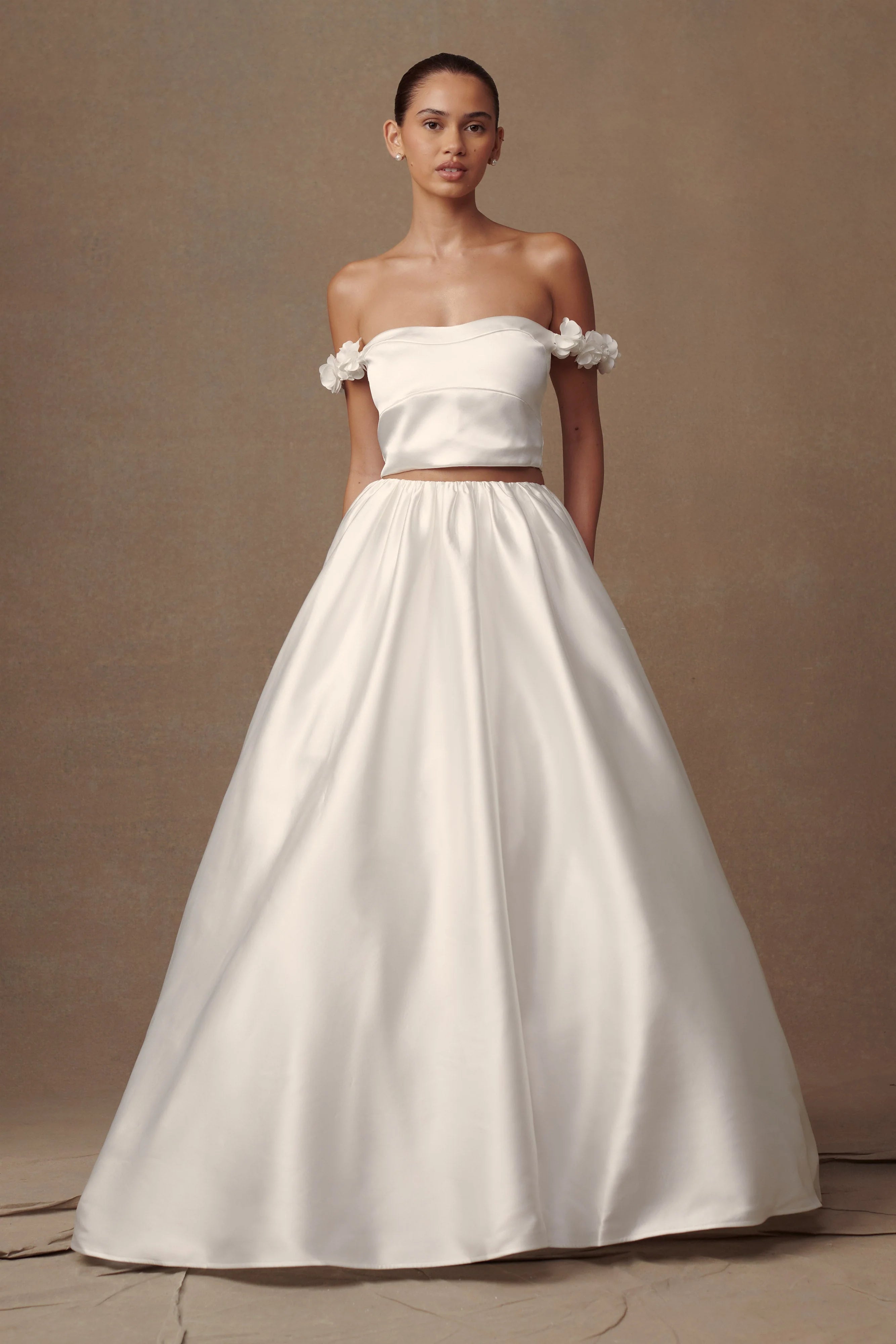 Kelsey Satin Maxi Skirt White