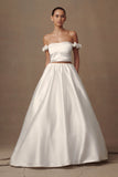 Kelsey Satin Maxi Skirt White