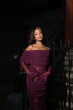 Luxie Lace Knit Maxi Dress Plum