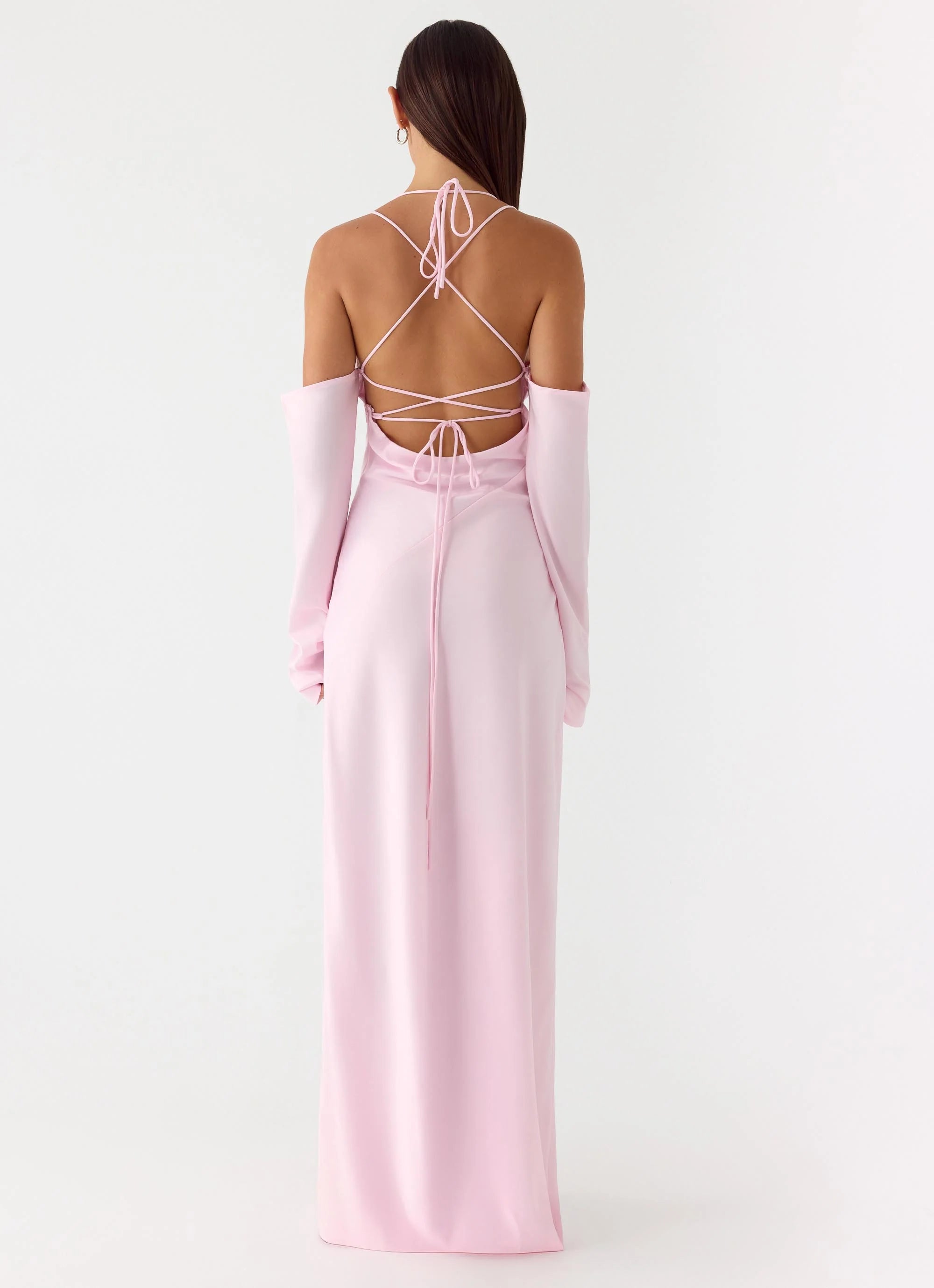 Breathe Me Long Sleeve Maxi Dress Baby Pink
