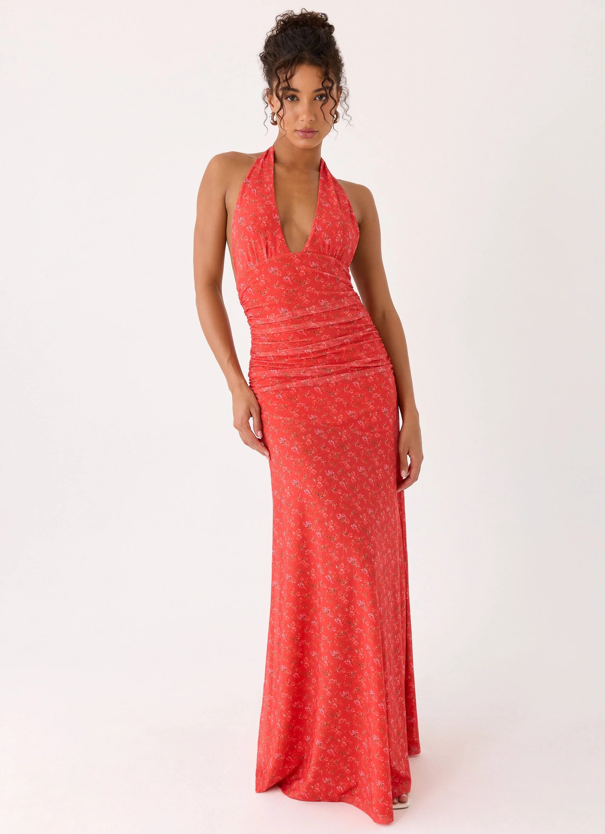 Esme Maxi Dress Magenta Red Rose