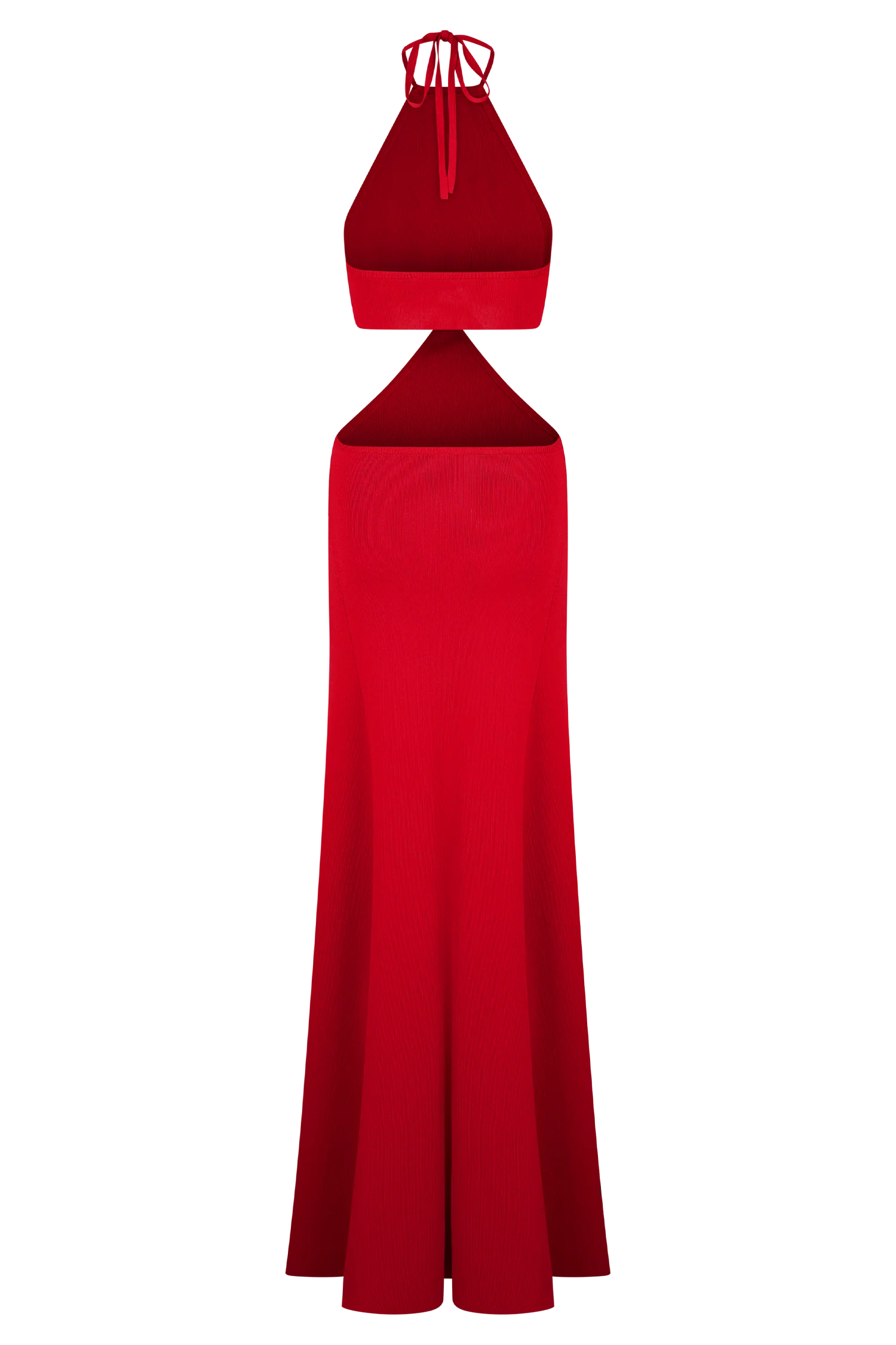 Marlowe Halter Knit Maxi Dress Red