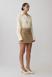 Marielle Double Belt Mini Skirt Taupe