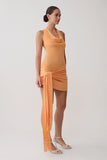 Lucien Cowl Neck Mini Dress Apricot