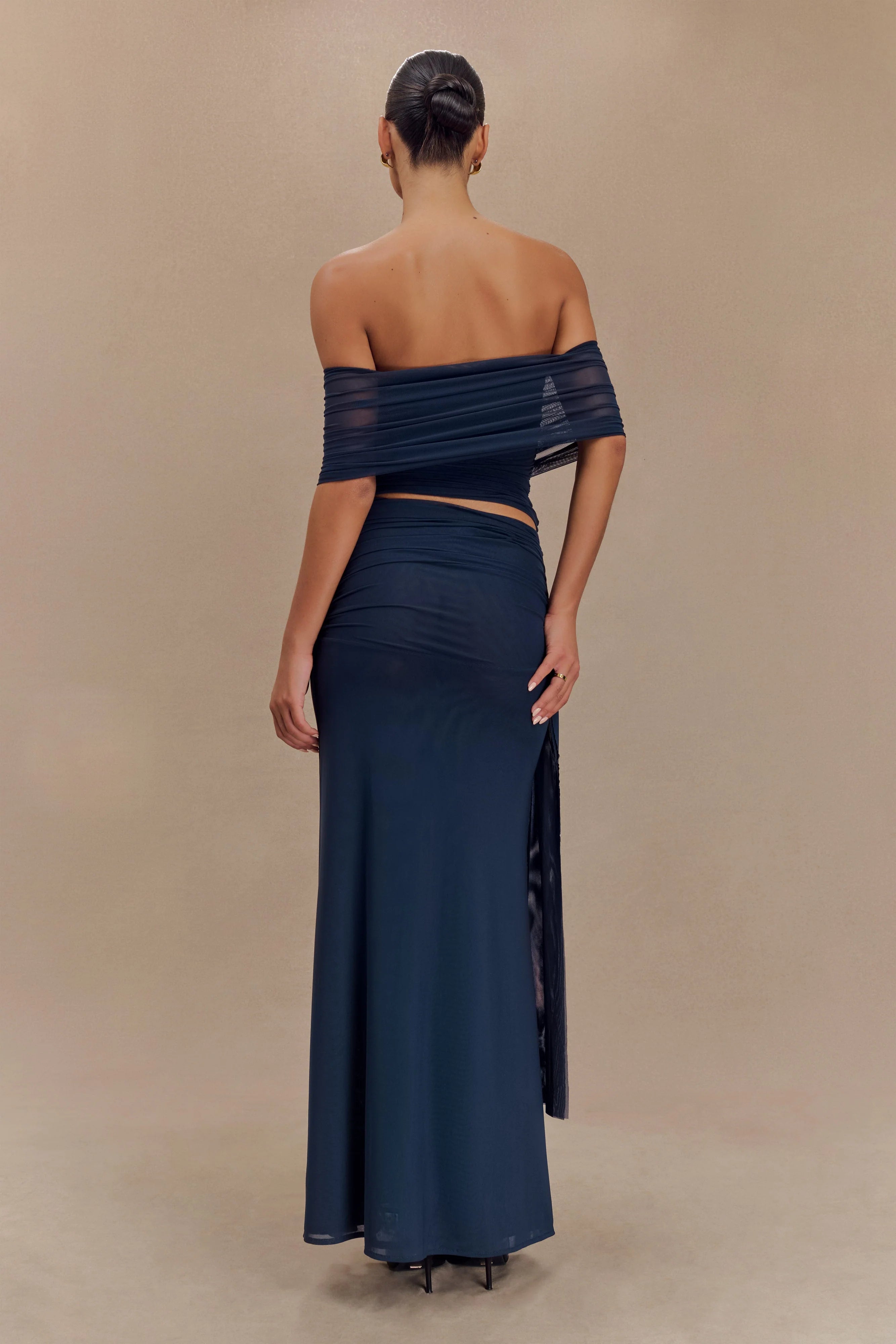 Arna Mesh Maxi Skirt Midnight Blue