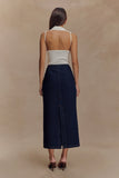 Fallon Denim Midi Skirt Indigo Blue