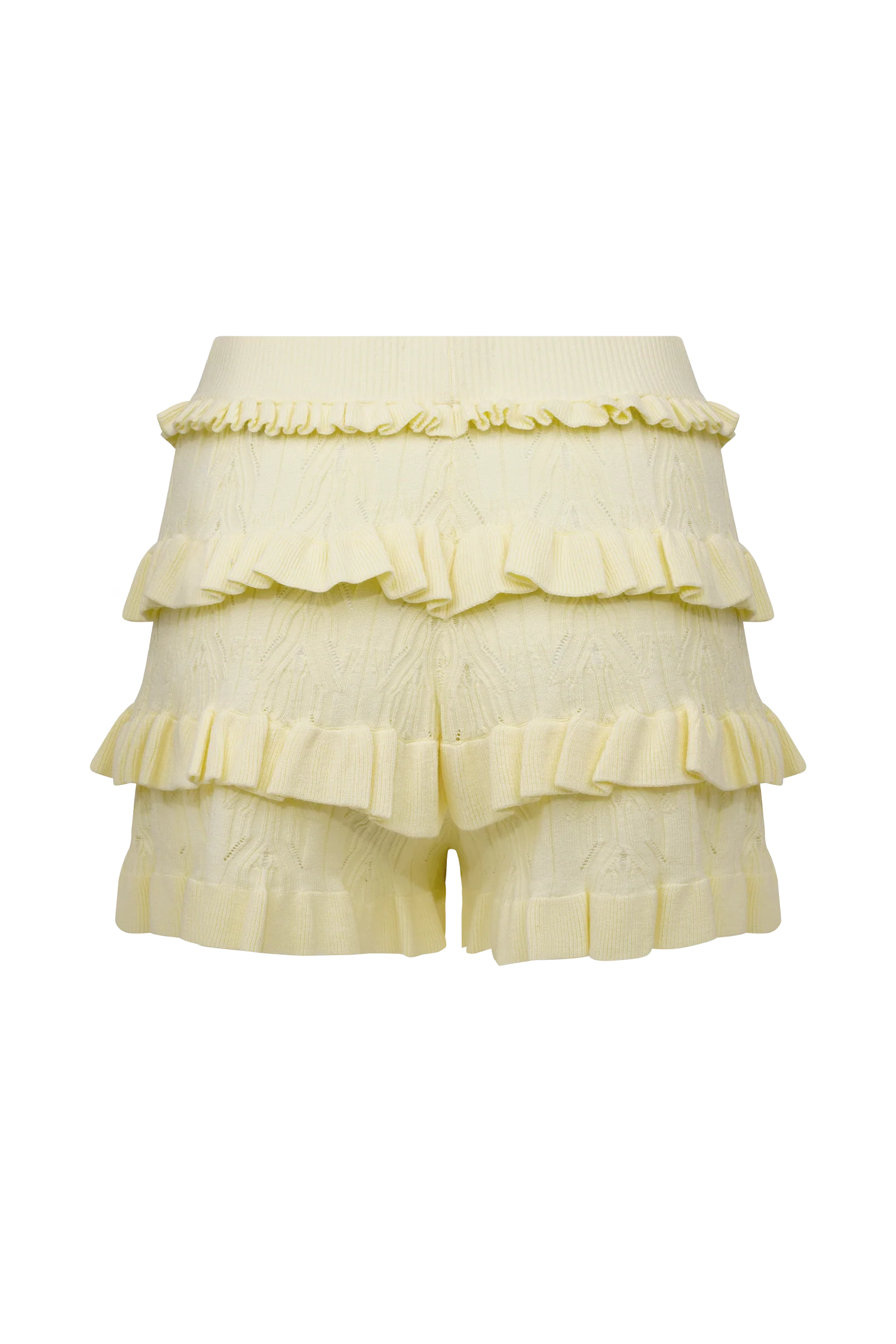 Amy Pointelle Knit Frill Bloomers Lemon
