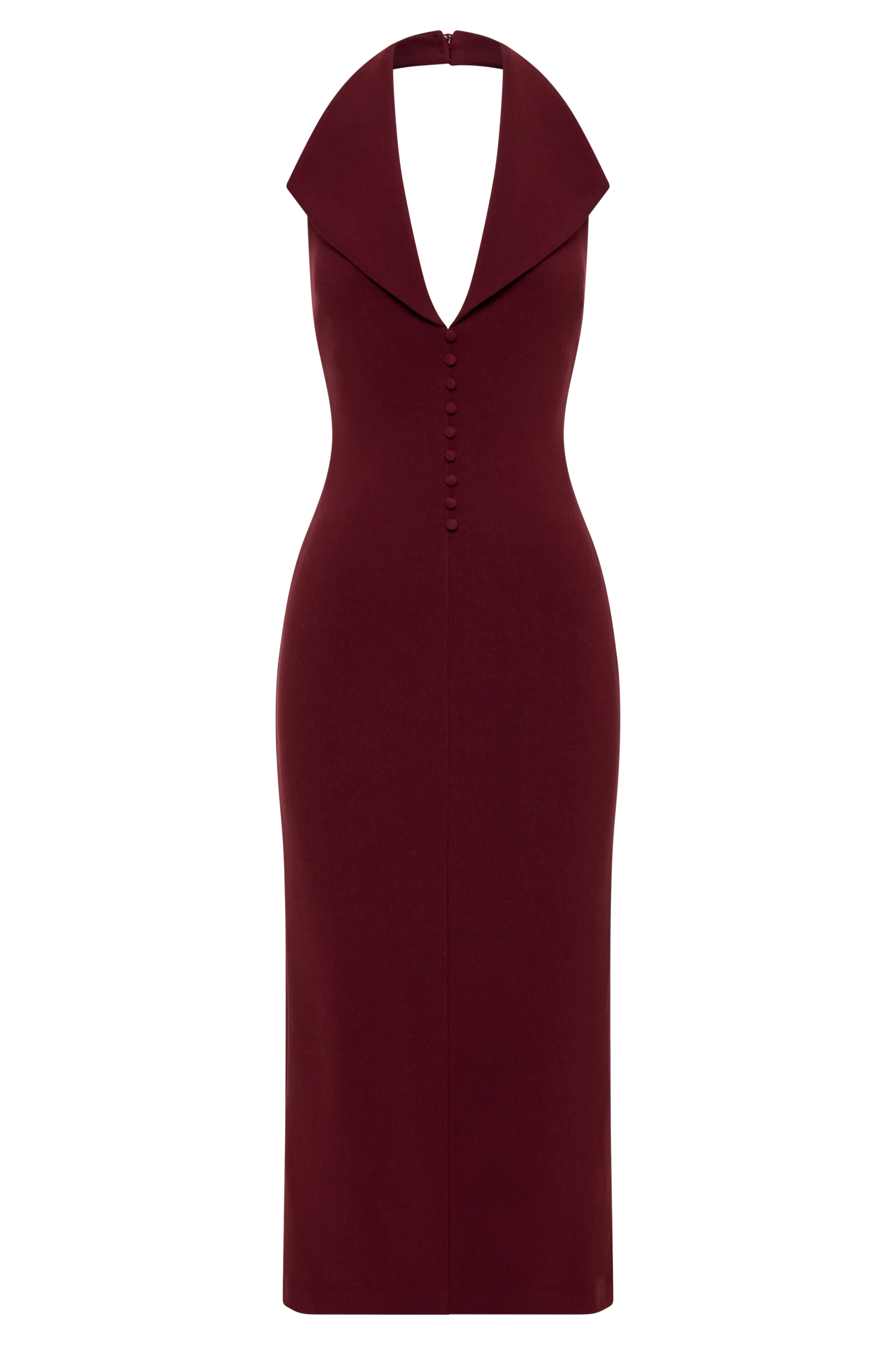 Annita Crepe Halter Midi Dress Merlot
