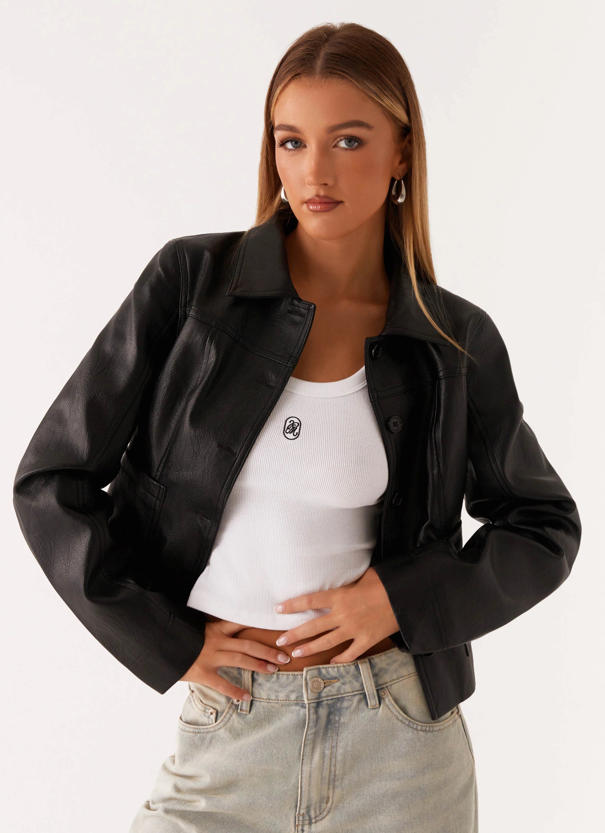 Verona Faux Leather Jacket Black